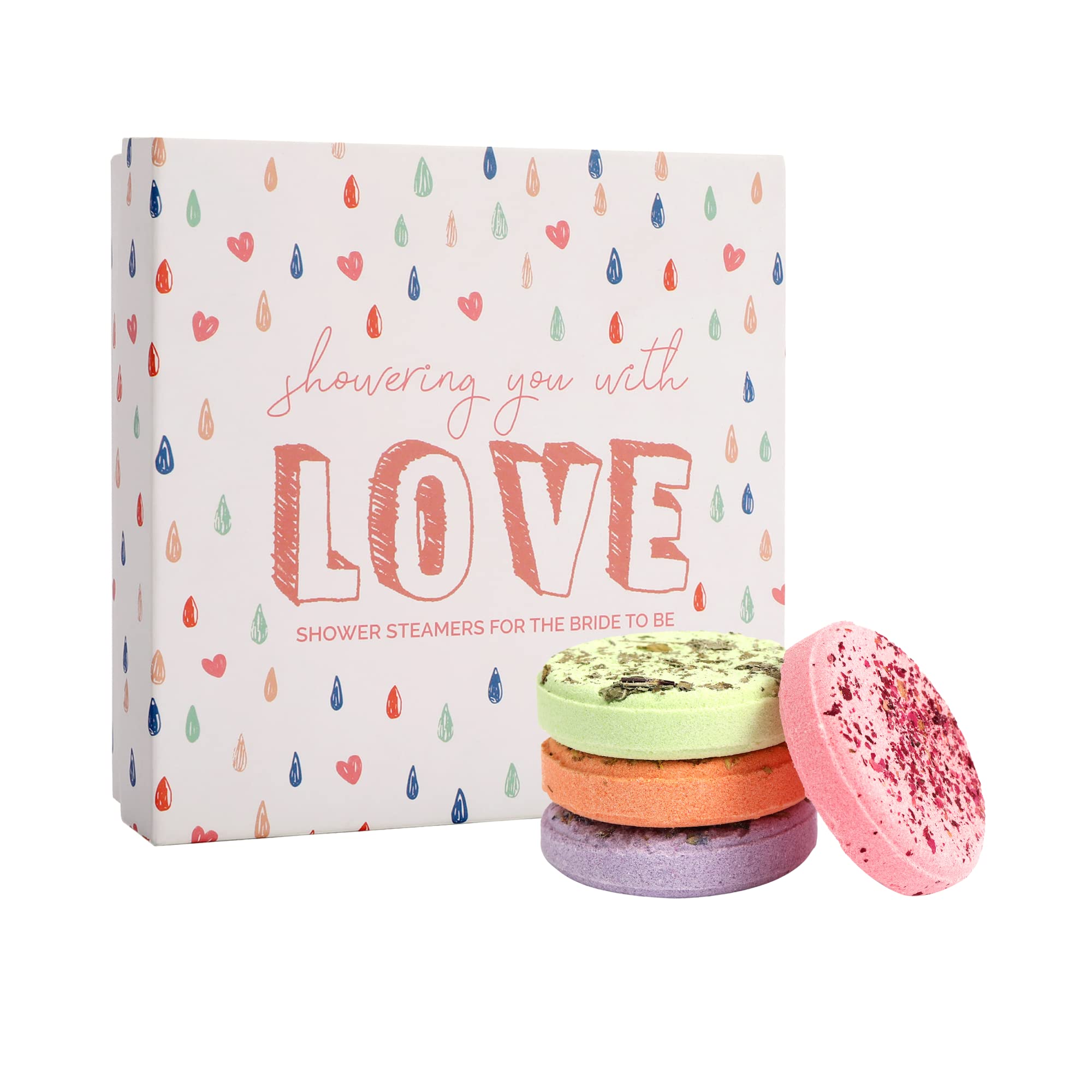 Pop Fizz Designs Bridal Shower Steamers (4 Scents) - Aromatherapy Shower Bombs for Relaxation | Unique Wedding & Couples Shower Gift Set | Perfect for Spa Nights, Bachelorette Parties & Self-Care Moments