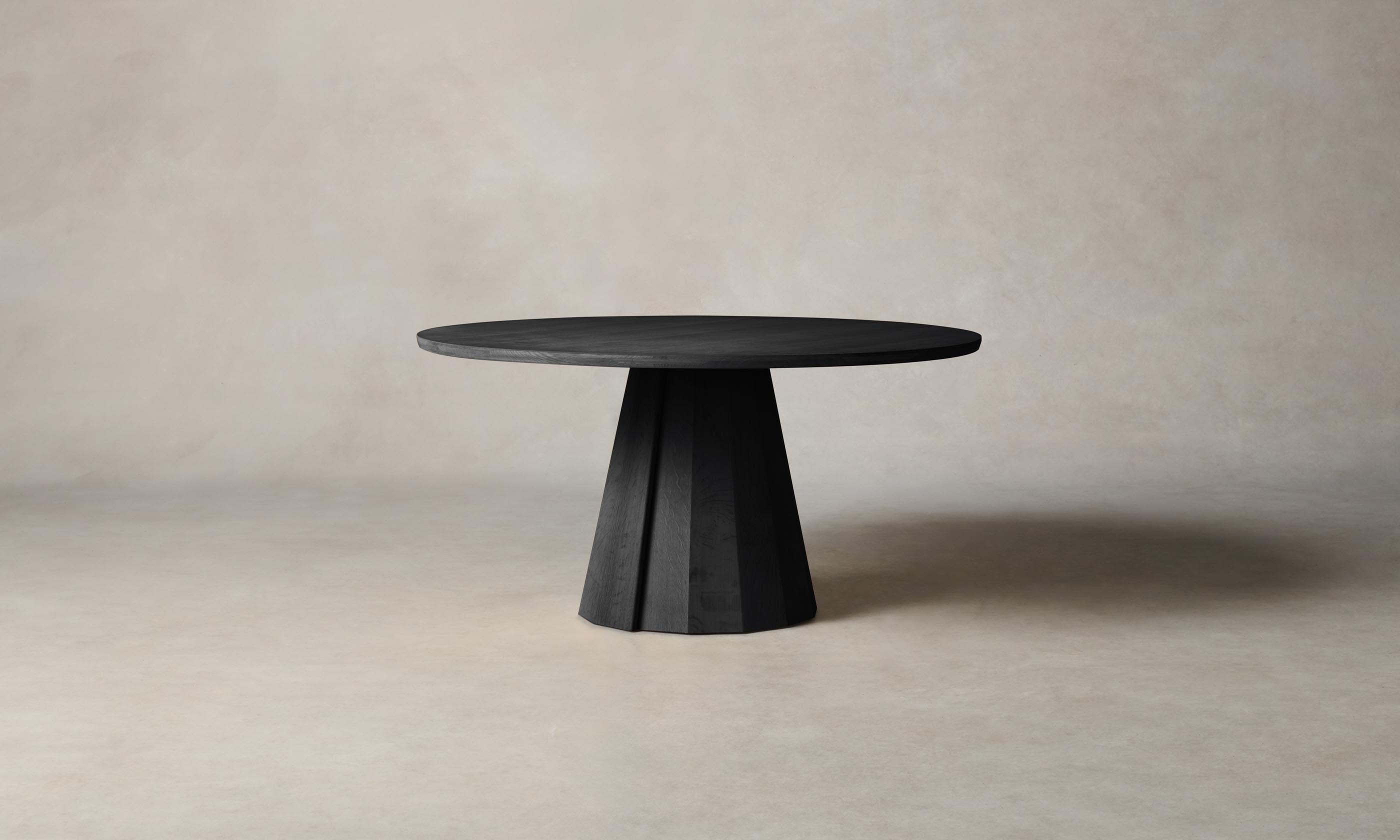 Modern Round Dining Table for 6 - Solid Wood Bank Style Kitchen Table - Perfect for Family Dinners & Small Space Dining Rooms