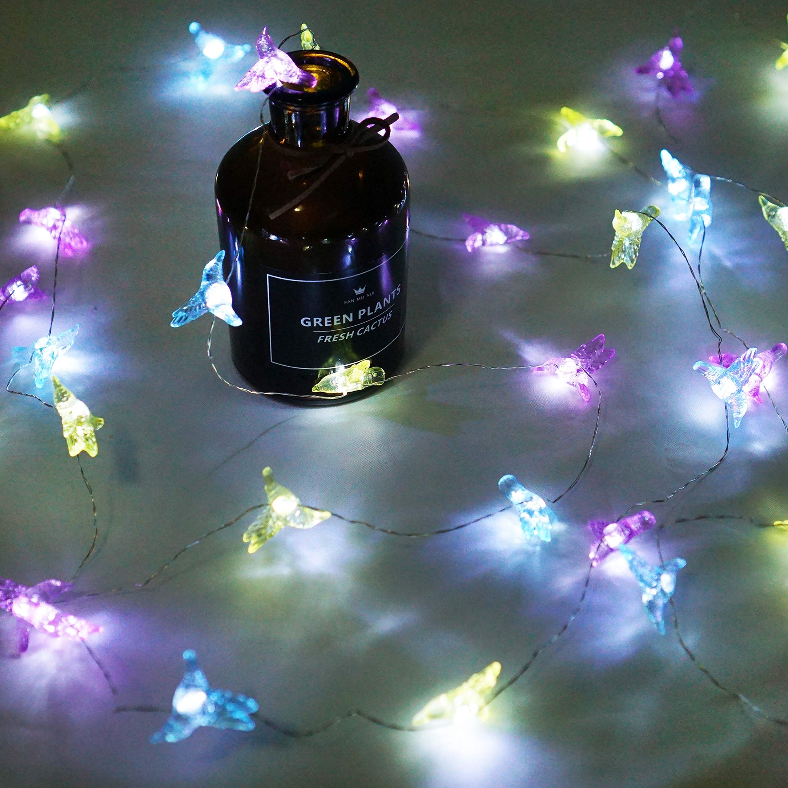 Hummingbird Fairy Lights Battery Operated - 40 LED Waterproof String Lights with Remote Control (8 Lighting Modes) for Wedding Decorations, Party Lighting, Festival Decor, Indoor & Outdoor Use - Perfect for Garden, Patio, Bedroom and Special Events