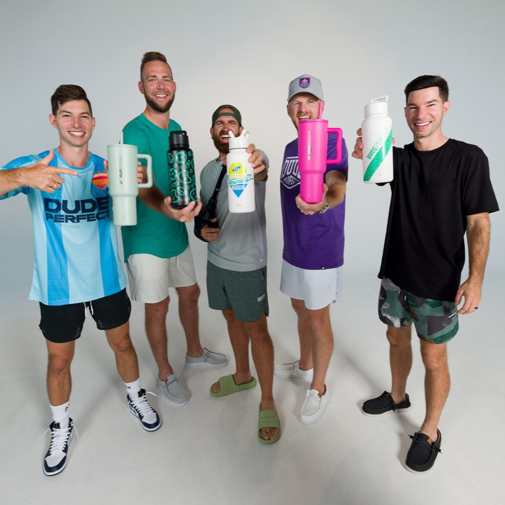 Dude Perfect Trek Tumbler - 20oz Insulated Stainless Steel Water Bottle with Lid & Straw - Perfect for Outdoor Adventures, Gym & School
