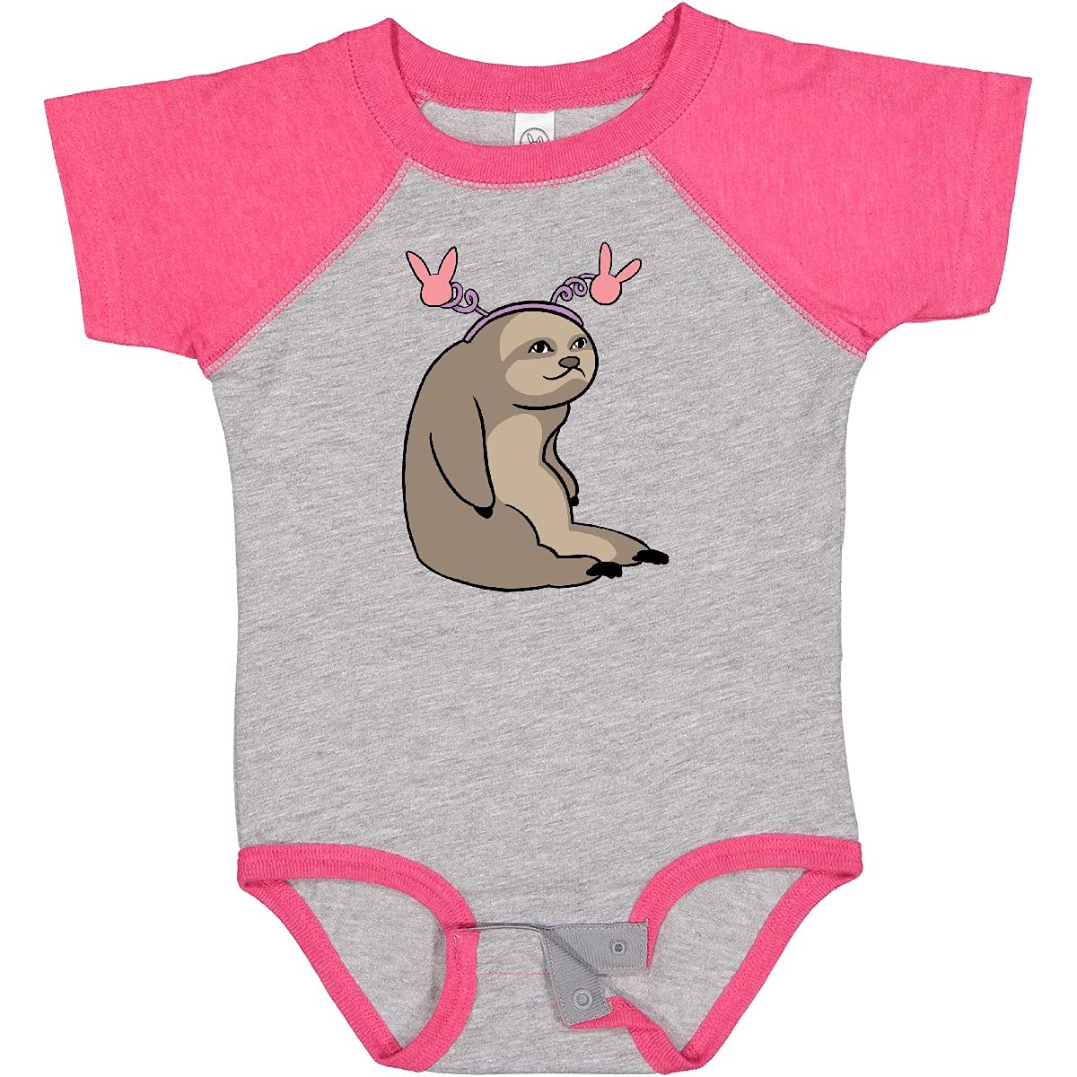 Inktastic Easter Sloth with Pink Bunny Ears Baby Bodysuit - Cute Easter Outfit for Infants & Toddlers - Perfect for Easter Photos, Family Gatherings & Holiday Celebrations