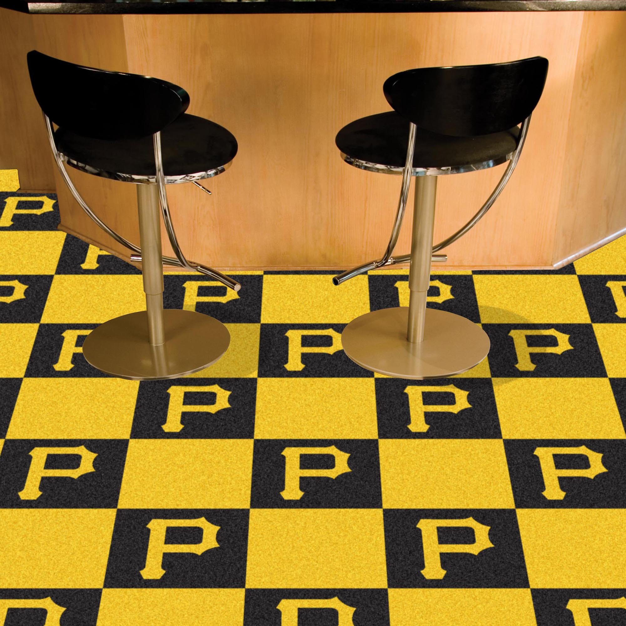 Fanmats 8594 MLB Pittsburgh Pirates Nylon Carpet Tile - Officially Licensed Team Logo Floor Mat for Cars, Trucks & Home Decor - Perfect for Game Room, Man Cave & Sports Fan Gifts
