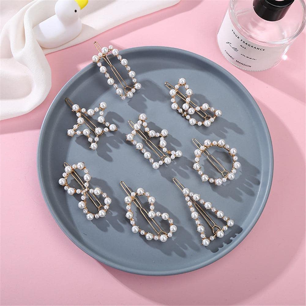 Starvis Minimalist Geometric Hair Clips for Women & Girls - Silver Hairpins, Barrettes with Circle, Triangle, Moon & Infinity Designs (6-Pack) | Perfect for School, Work, Parties & Everyday Styling