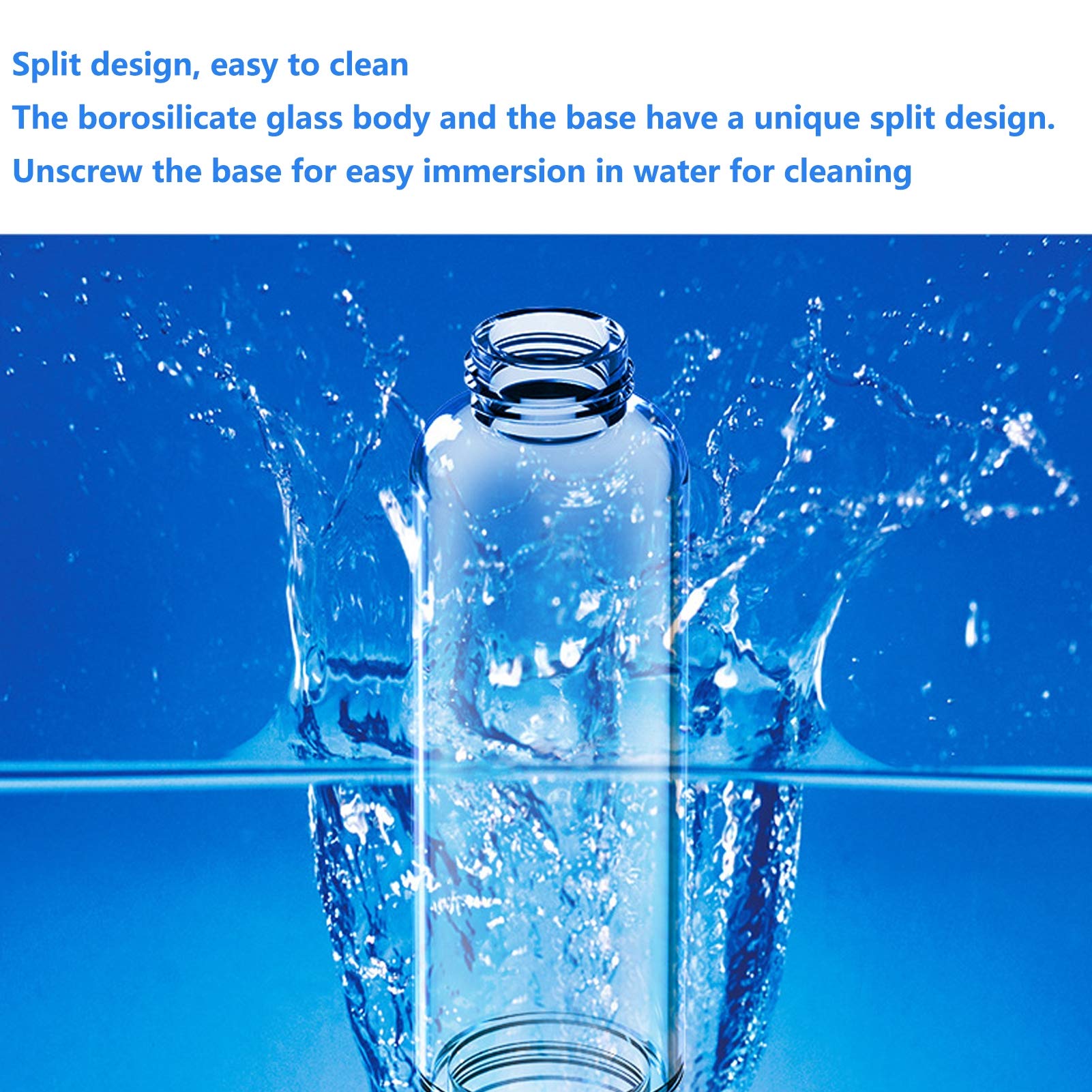 Portable Hydrogen Water Bottle Generator - USB Rechargeable Ionizer with 3/5 Minute Modes, 480ml Glass Bottle for High Concentration Hydrogen Water | Perfect for Travel, Gym & Daily Hydration
