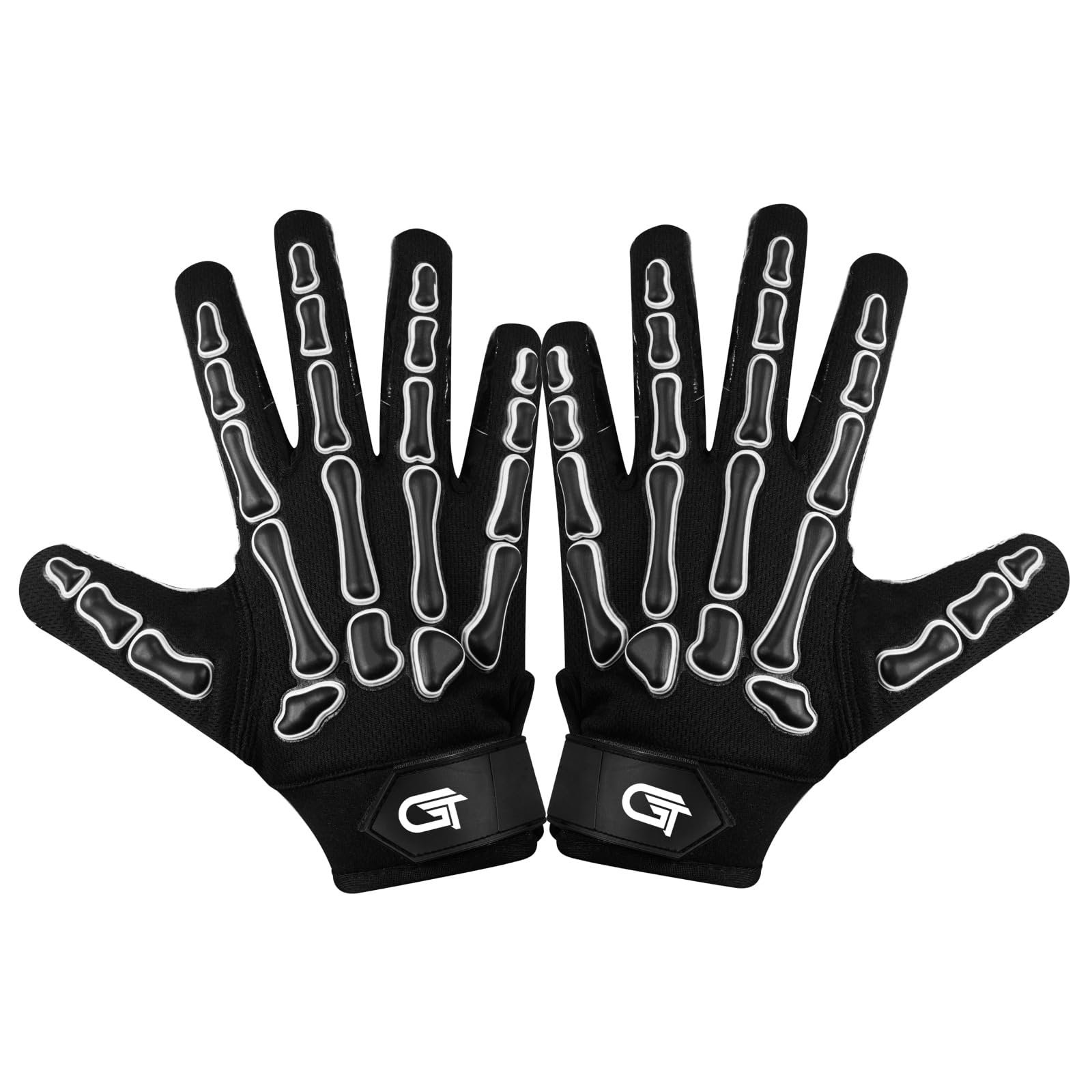 **Glorious Traders Youth & Adult Football Gloves – Super Sticky Silicone Grip for Wide Receivers – Black & White – Perfect for Training, Games & Competitive Play**