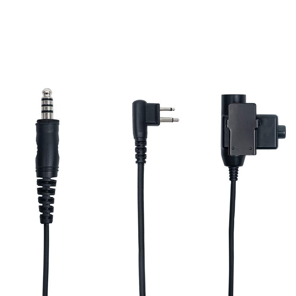 Tactical Throat Mic Headset with U94 PTT - Compatible with Motorola CLS1110, CLS1410, CP200, CP200D Two-Way Radios & Walkie Talkies (2-Pin) - Ideal for Security, Construction & Outdoor Adventures
