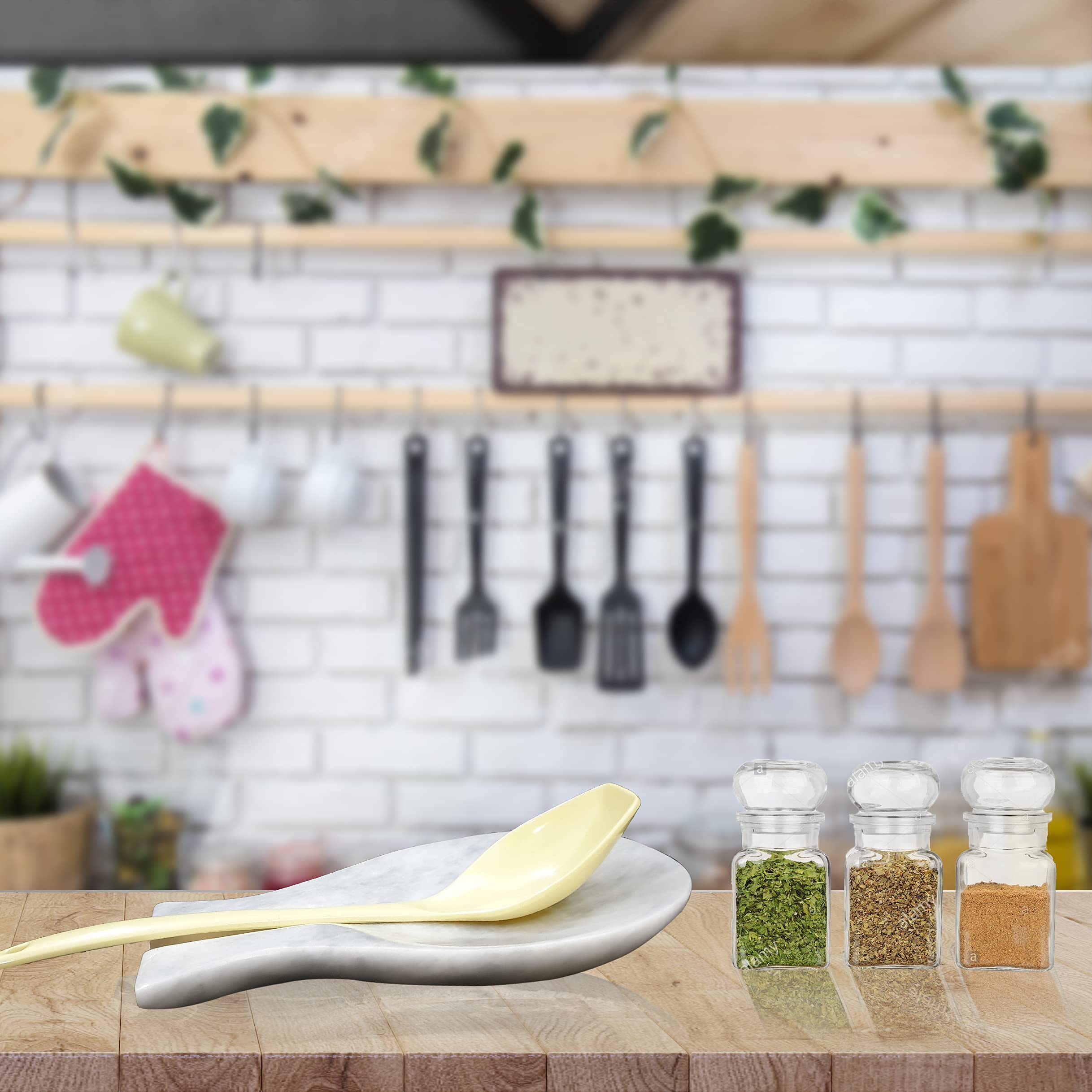Premium Handmade Cloud White Marble Spoon Rest - Elegant Kitchen Counter Organizer, Spatula Holder & Unique Housewarming Gift for Cooking Enthusiasts - Perfect for Modern Kitchens & Dinner Party Hosting