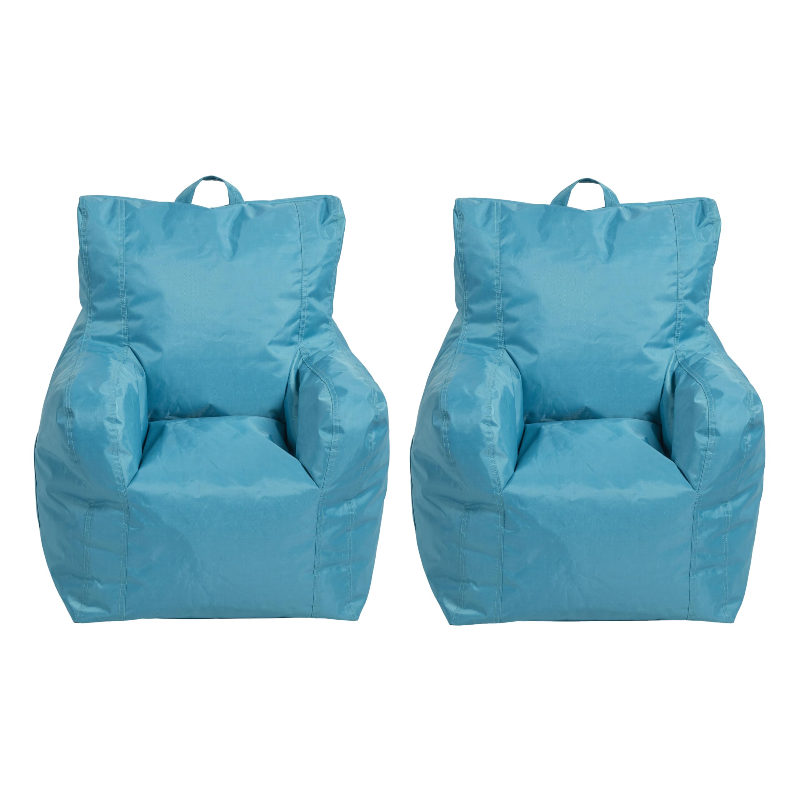 Factory Direct Partners 13303-AQ Cali Little Bear Sack Bean Bag Chair - 2-Pack Dirt-Resistant Coated Oxford Fabric Bean Bags in Aqua Blue - Perfect for Kids' Rooms, Playrooms, and Cozy Reading Nooks