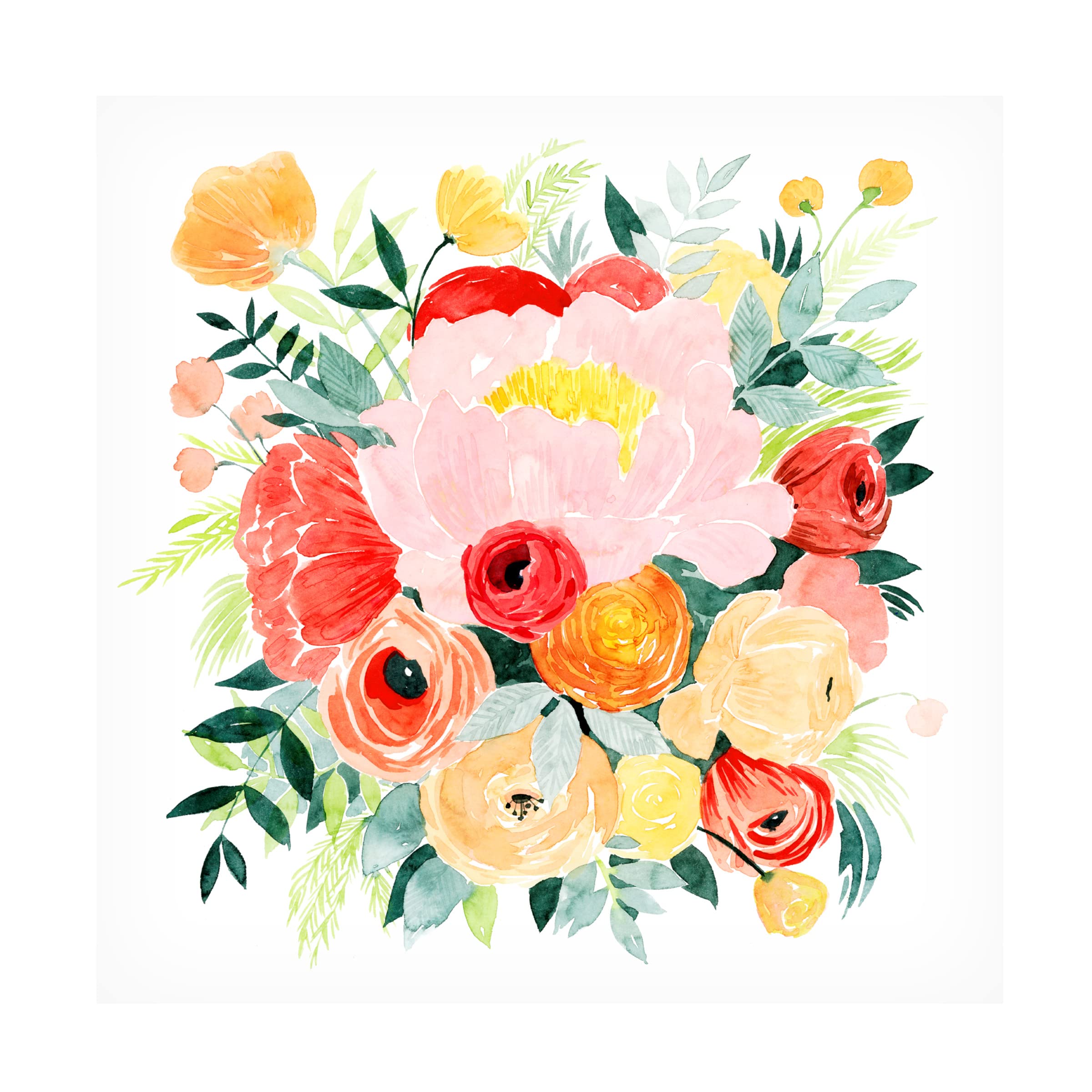 Grace Popp 'Beauté Flora I' Floral Canvas Wall Art Print - Elegant Botanical Home Decor for Living Room, Bedroom & Office