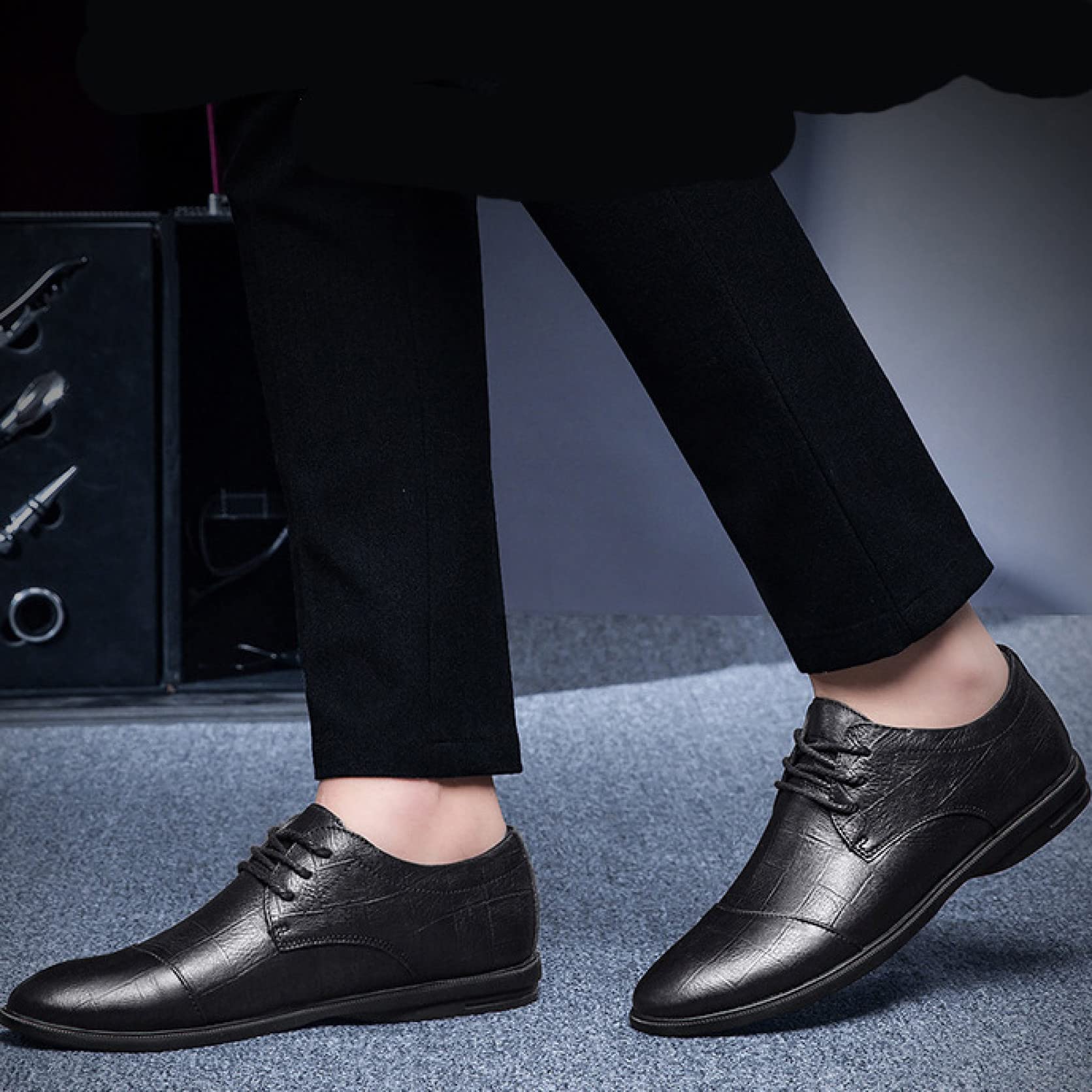 Men's Soft Leather Oxford Shoes - Casual & Business Dress Flats for Work, Leisure, Driving & Outdoor | Comfortable Lace-Up Loafers for Office, Travel & Daily Wear