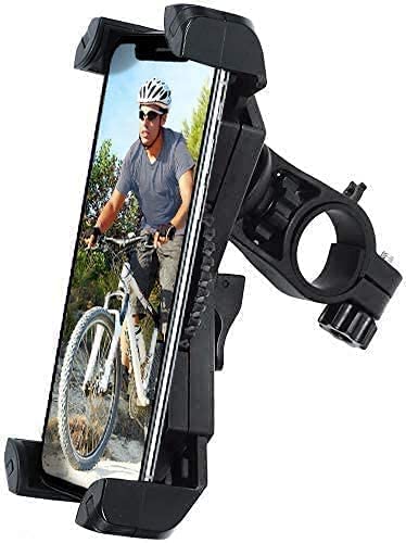 Amoner Universal Bike Phone Holder - Motorcycle & Bicycle Handlebar Phone Mount - Adjustable Scooter Phone Clip for iPhone 13 Pro Max/12/11, Galaxy S22/S21/Note20 (Fits 4.7