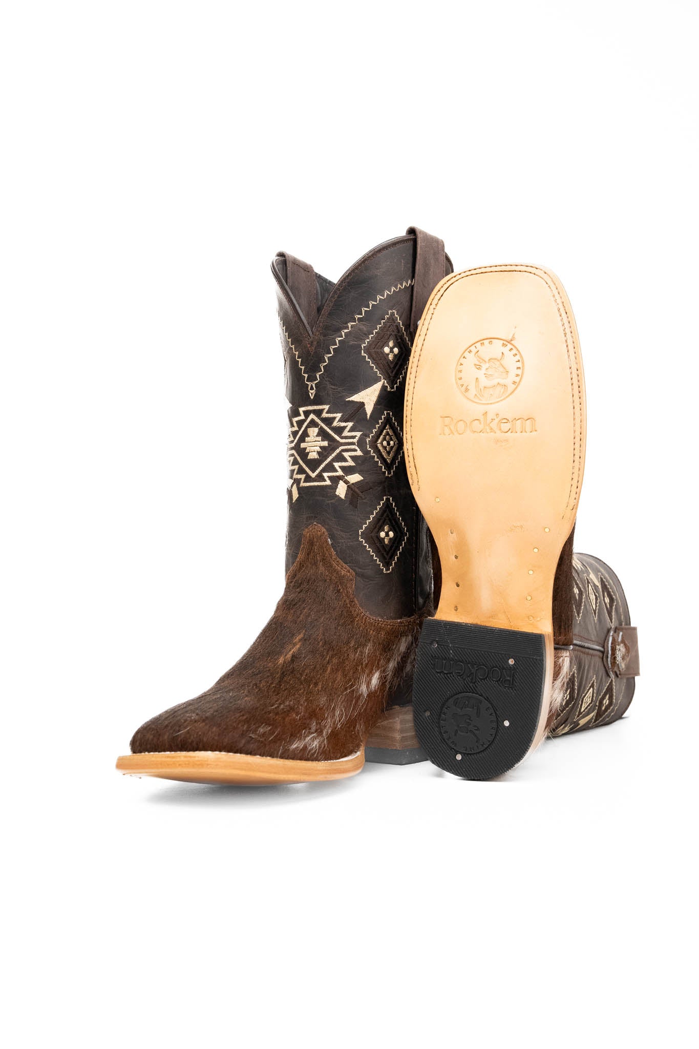 Authentic Men's Cowhide Square Toe Cowboy Boots - Size 10 (NM103) - Western Style, Durable & Comfortable for Rodeo, Country Music Festivals & Everyday Wear