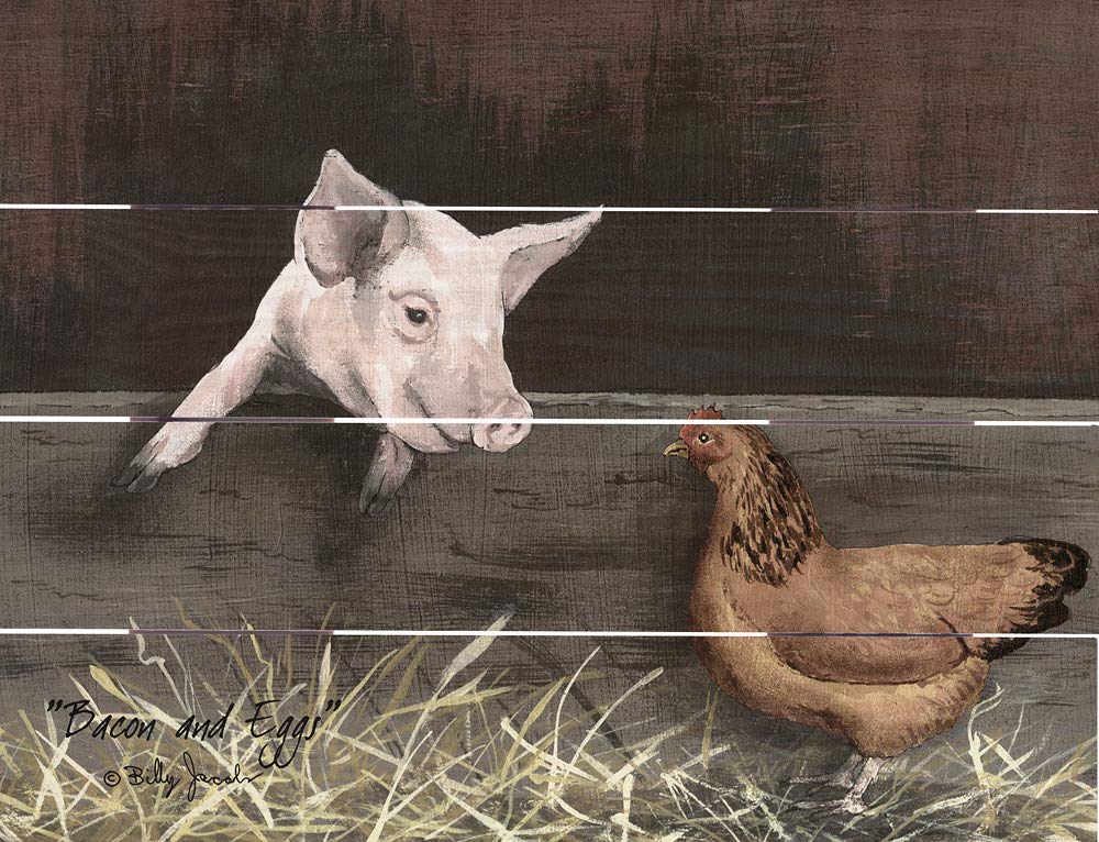 Rustic Wood Pallet Art - Handmade Bacon and Eggs Kitchen Decor for Farmhouse & Country Style Homes | Perfect for Dining Room, Kitchen Wall Decor, and Breakfast Nook