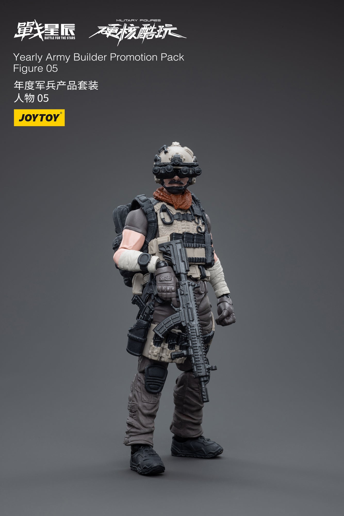 1/18 JOYTOY 3.75 Inch Military Action Figure Army Builder Set - Promotion Pack Figure 05 | Collectible Toy Soldiers for Display & Wargaming Scenes
