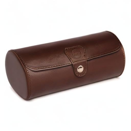 Premium Vegan Faux Leather Watch Case Roll Organizer - Travel Watch Display & Storage Holder for Men's Luxury Watch Collection (Brown) | Perfect for Business Travel, Watch Enthusiasts & Gift Giving
