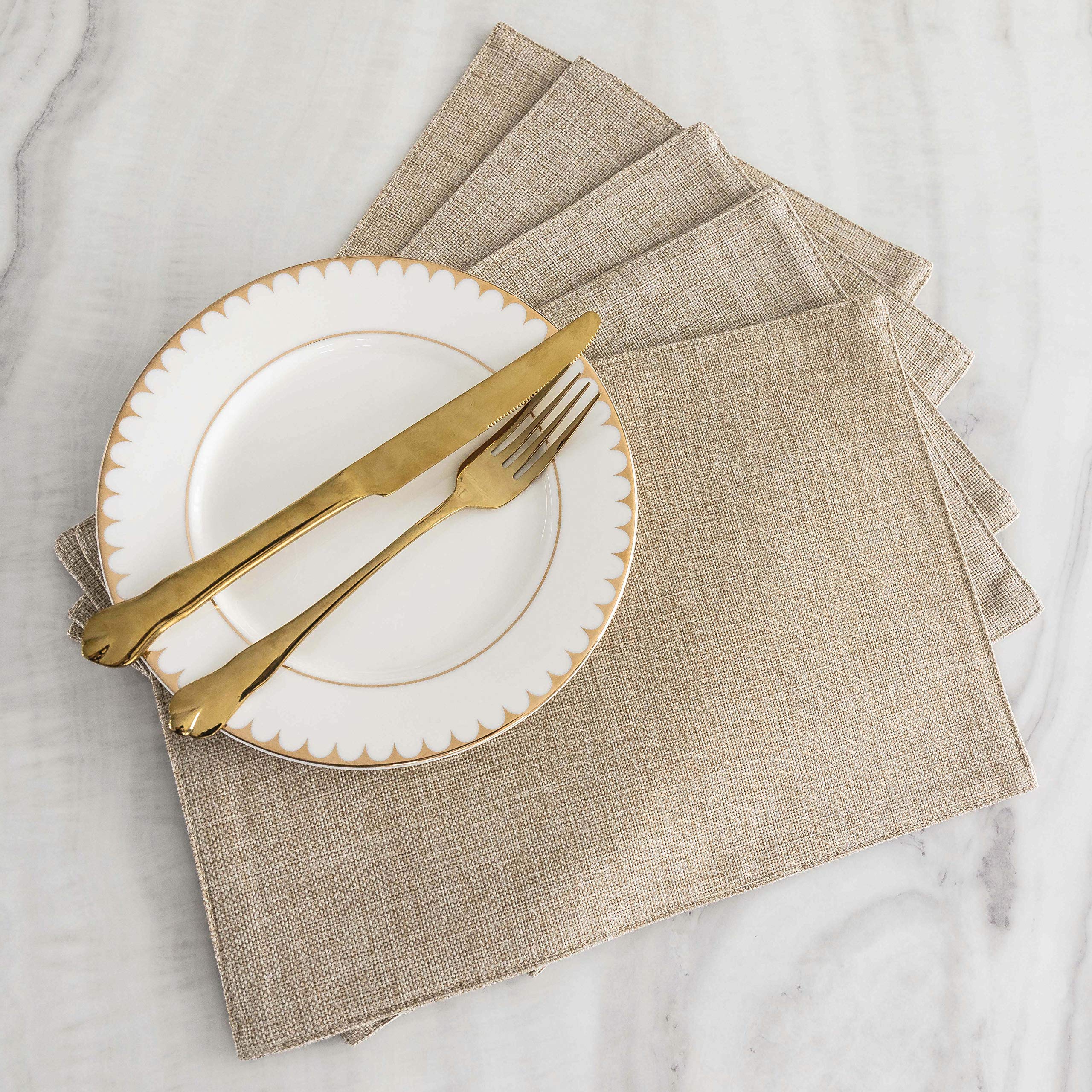 Premium Heat-Resistant Placemats Set of 4 - Durable Linen Table Mats for Dining Room & Kitchen - Waterproof & Non-Slip - Perfect for Indoor/Outdoor Use, Easter Dinner, Spring Decor & Daily Meals
