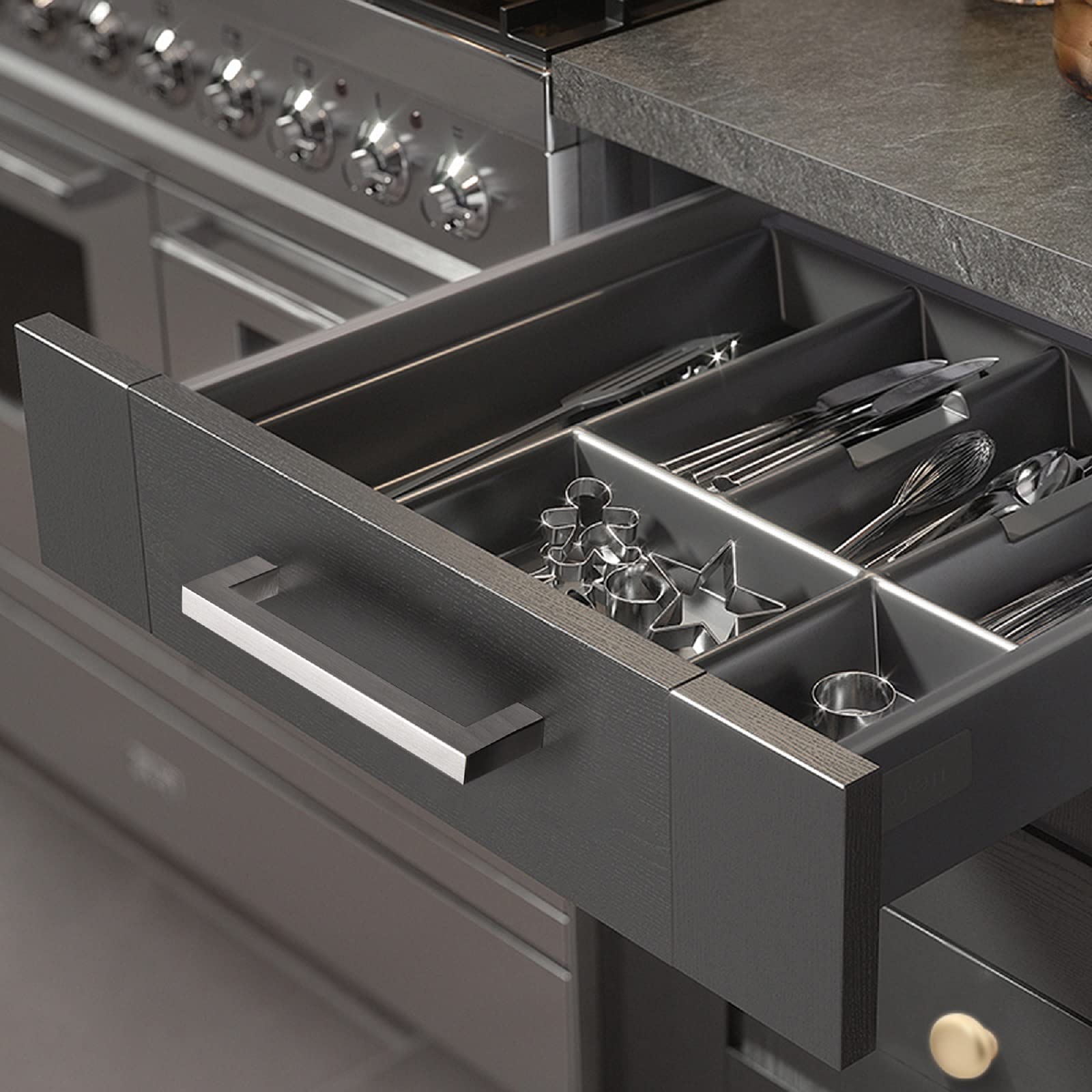 5 Pack Square Bar Cabinet Handles 5