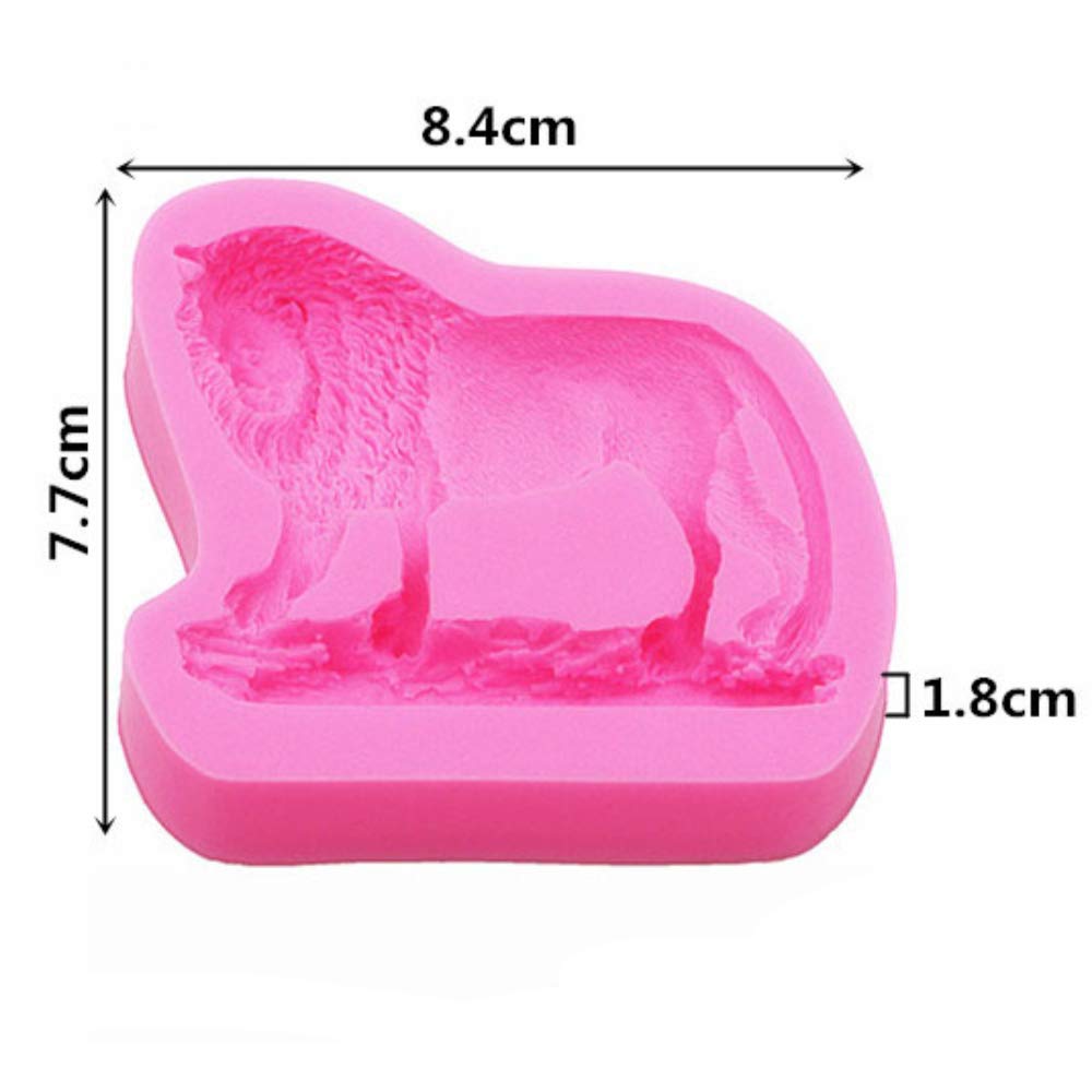 3D Lion Silicone Mold for DIY Cupcake, Cake Topper, Soap, Fondant, Chocolate & Candy Making - Perfect for Ice Cubes, Gum Paste, Crystal Pudding, Desserts, Ice Cream & Jelly Shots - Great for Birthday Parties, Baby Showers & Holiday Baking Decorations