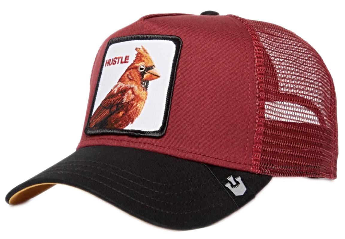 Goorin 'The Hustle Bird' Burgundy Trucker Style Baseball Cap for Men & Women - Stylish Casual Hat for Outdoor Activities, Sports, and Everyday Wear