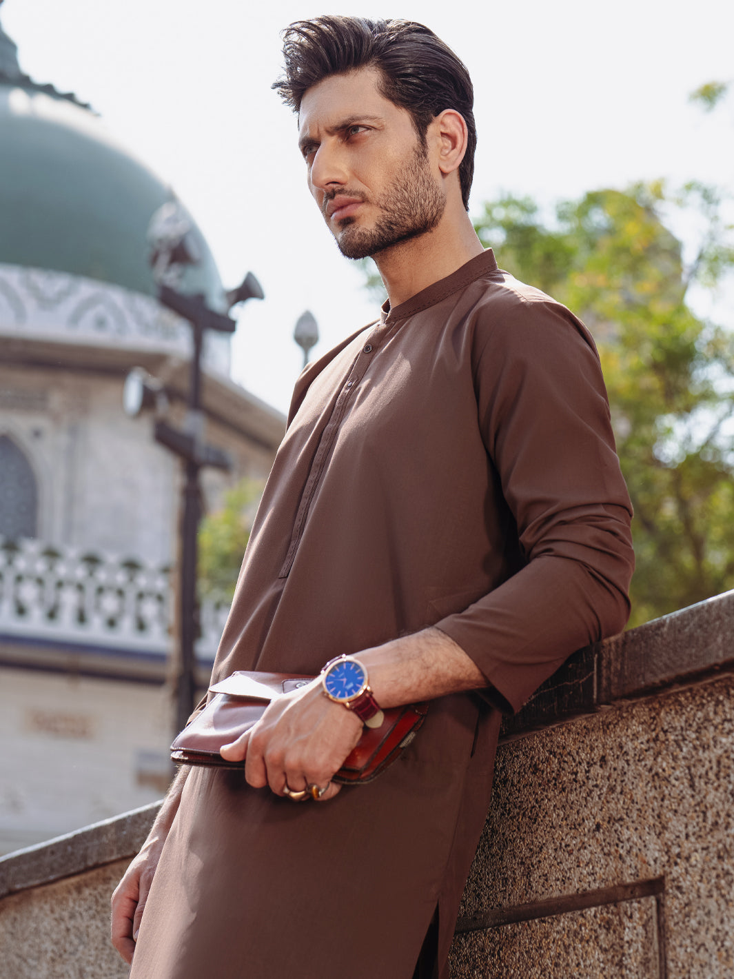 Stylish Blended Brown Kurta for Men & Women | Comfortable Cotton Ethnic Wear | Perfect for Festivals, Weddings & Casual Outings