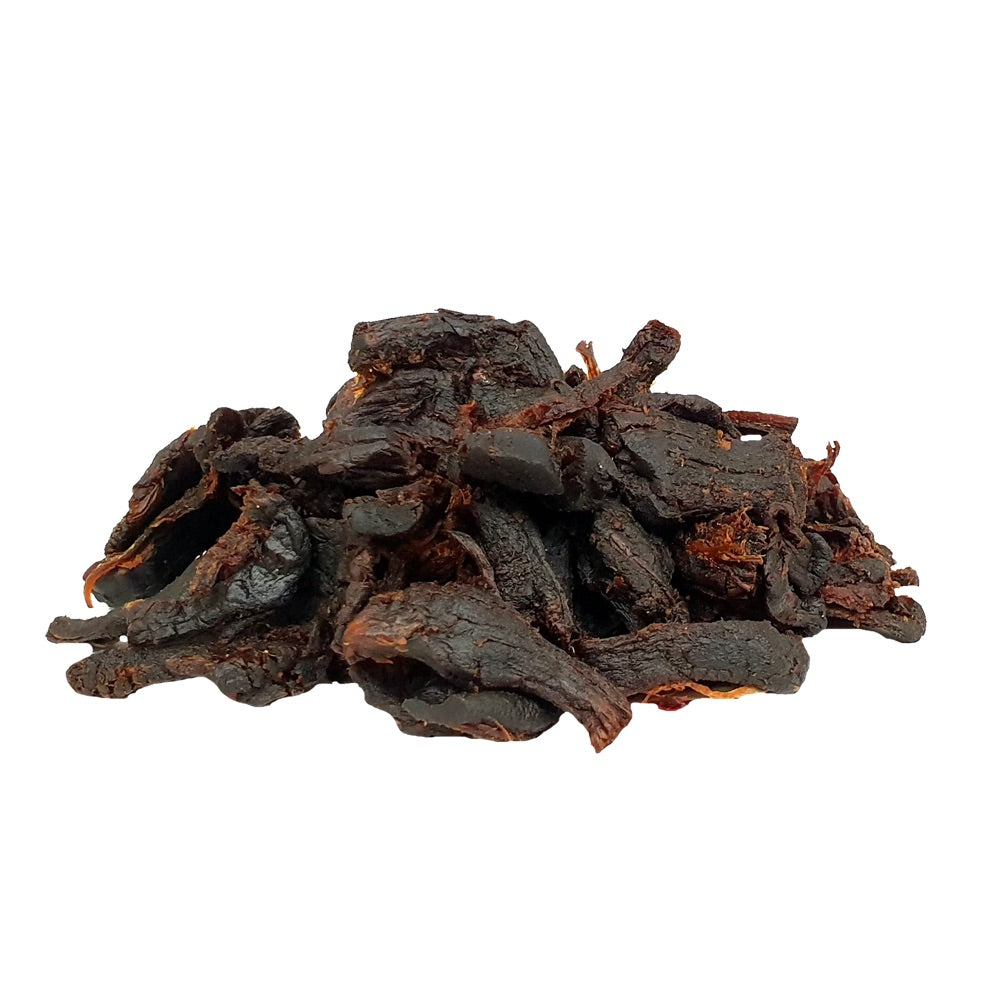 Organic Shiitake Mushroom Jerky - Smoked Chili & Garlic Flavor, 12 Pack (60g Each) | Vegan Snacks, Gluten-Free, High Protein | Perfect for Hiking, Camping & Healthy On-the-Go Snacking