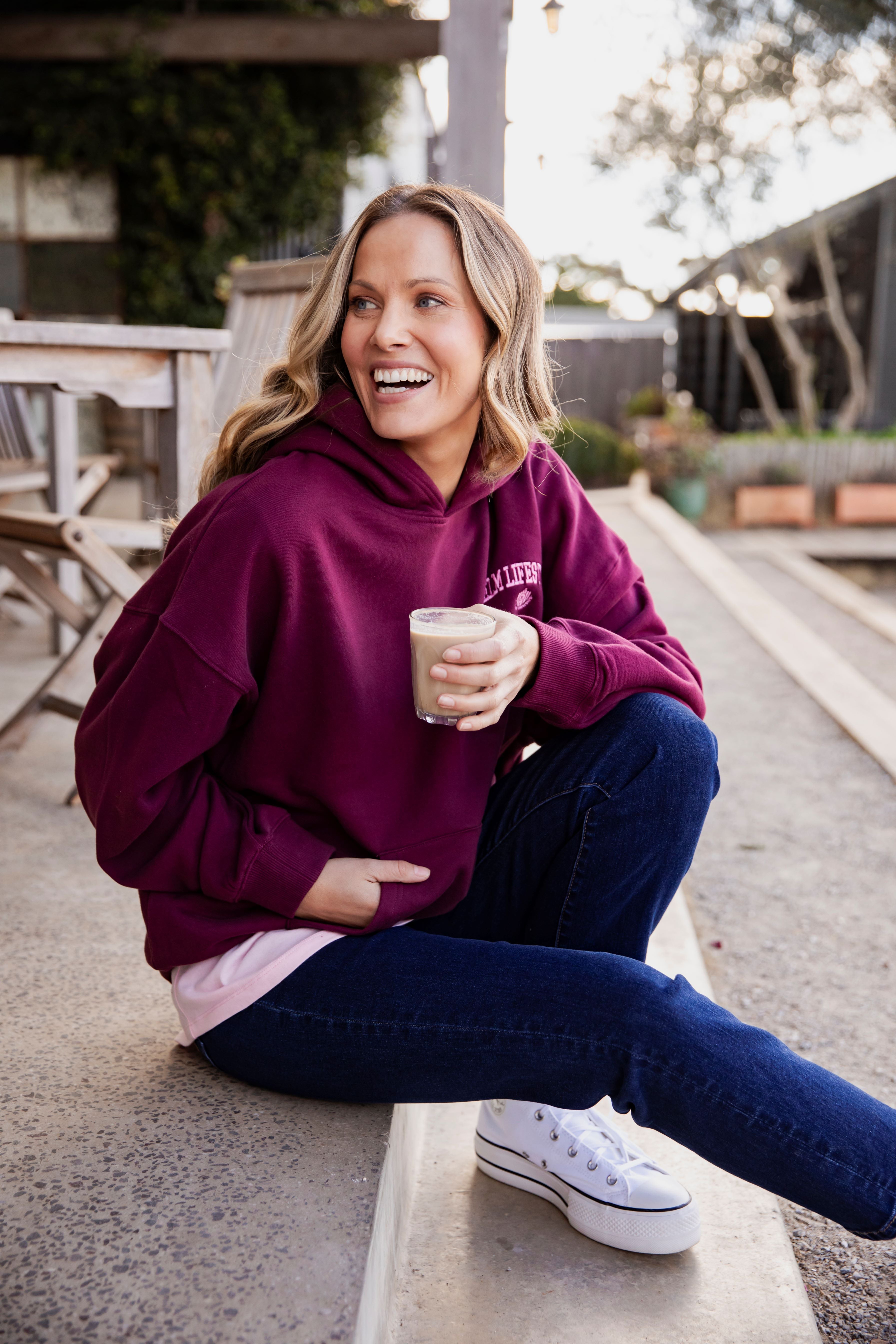 Elm College Hoodie Sweatshirt - Soft & Comfortable Pullover for Men & Women - Merlot Red Color - Perfect for Casual Wear, College Events & Gameday Outfits