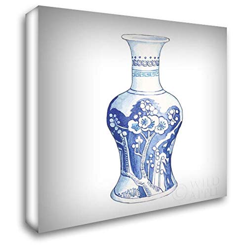 Wild Apple Portfolio 20x20 Gallery Wrapped Stretched Canvas Art - Ginger Jar III on White Painting - Perfect for Living Room, Bedroom & Office Wall Decor