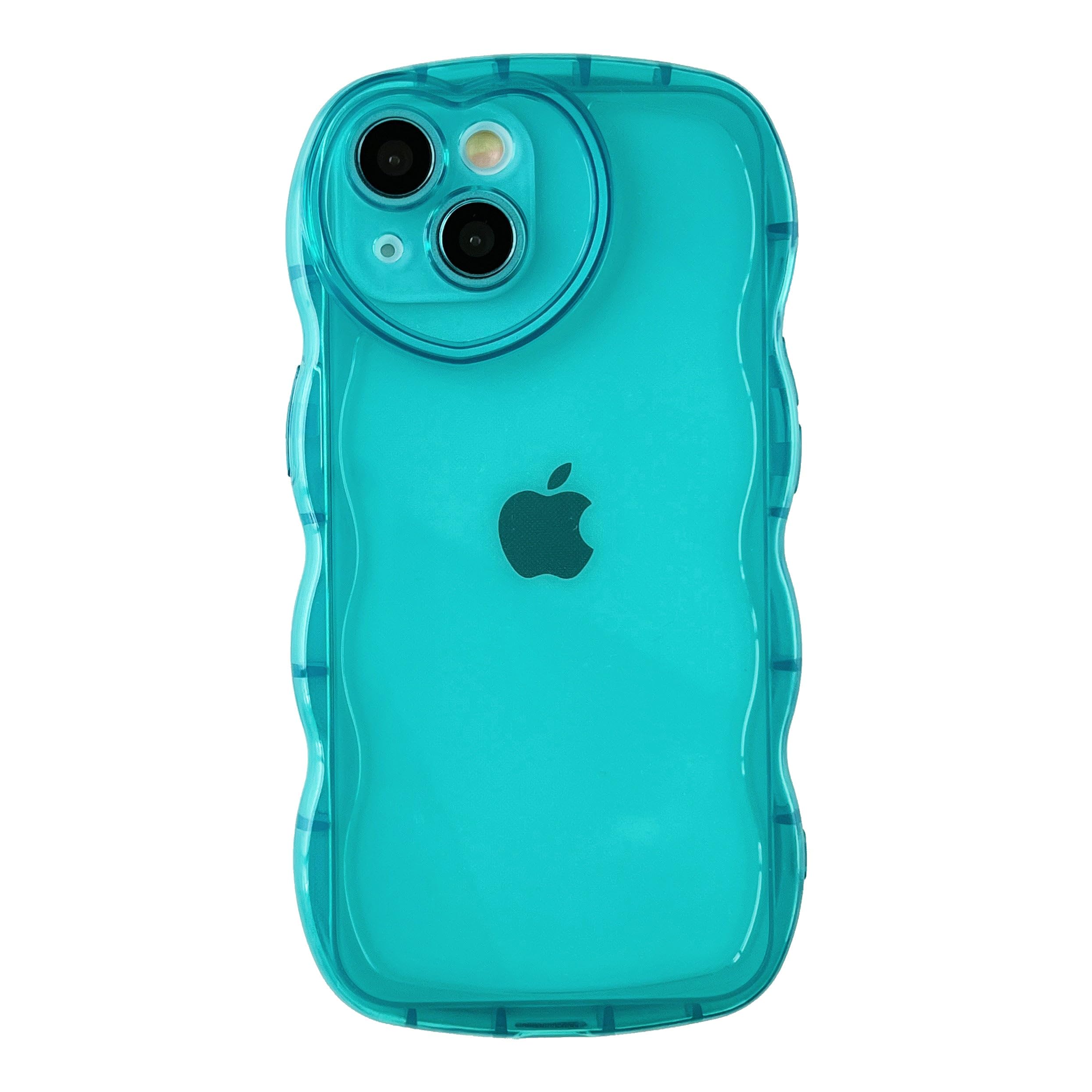 Caseative iPhone 13 Pro Max Case - Blue Curly Wave Heart Design with Camera Protection | Clear Soft Silicone Shock-Absorbent Cover | Drop-Proof & Scratch-Resistant | Perfect for Daily Use, Travel & Outdoor Activities
