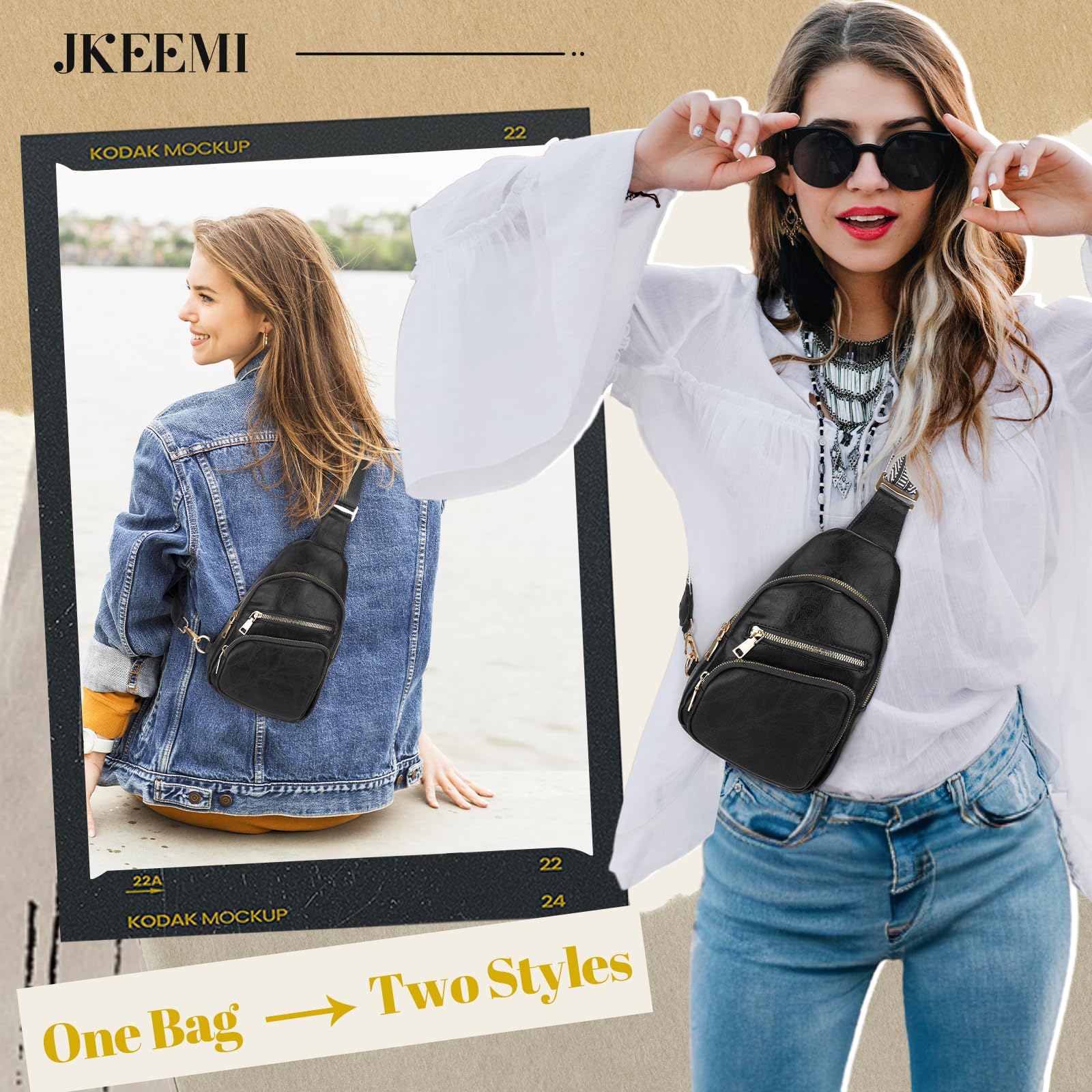 Women's PU Leather Crossbody Bag - Stylish Fanny Pack & Sling Chest Bag for Travel, Shopping, Sports | Perfect for Everyday Use, Gym, and Outdoor Adventures