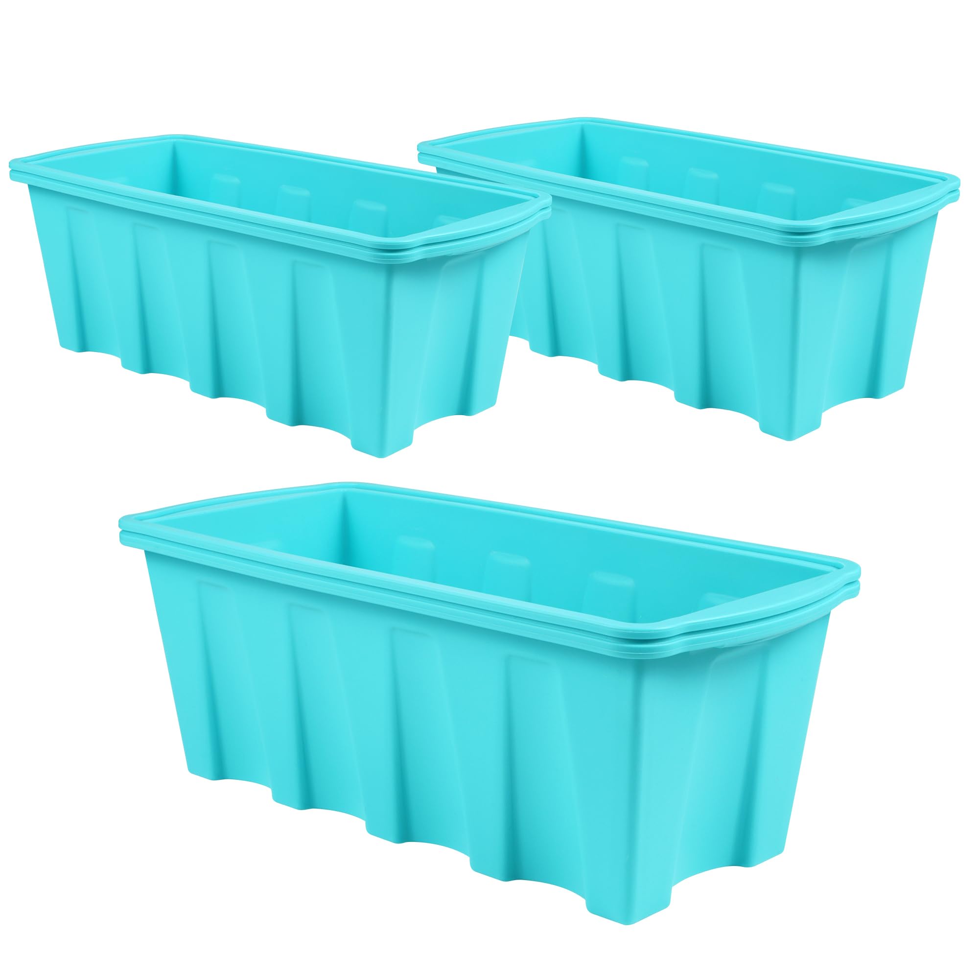 Ztomine Extra Large Silicone Ice Block Molds - Reusable Non-Stick Big Ice Cube Trays for Cocktails & Whiskey - Durable Portable Ice Bath Accessories for Parties, BBQ & Outdoor Events - Pack of 3 (Aqua)