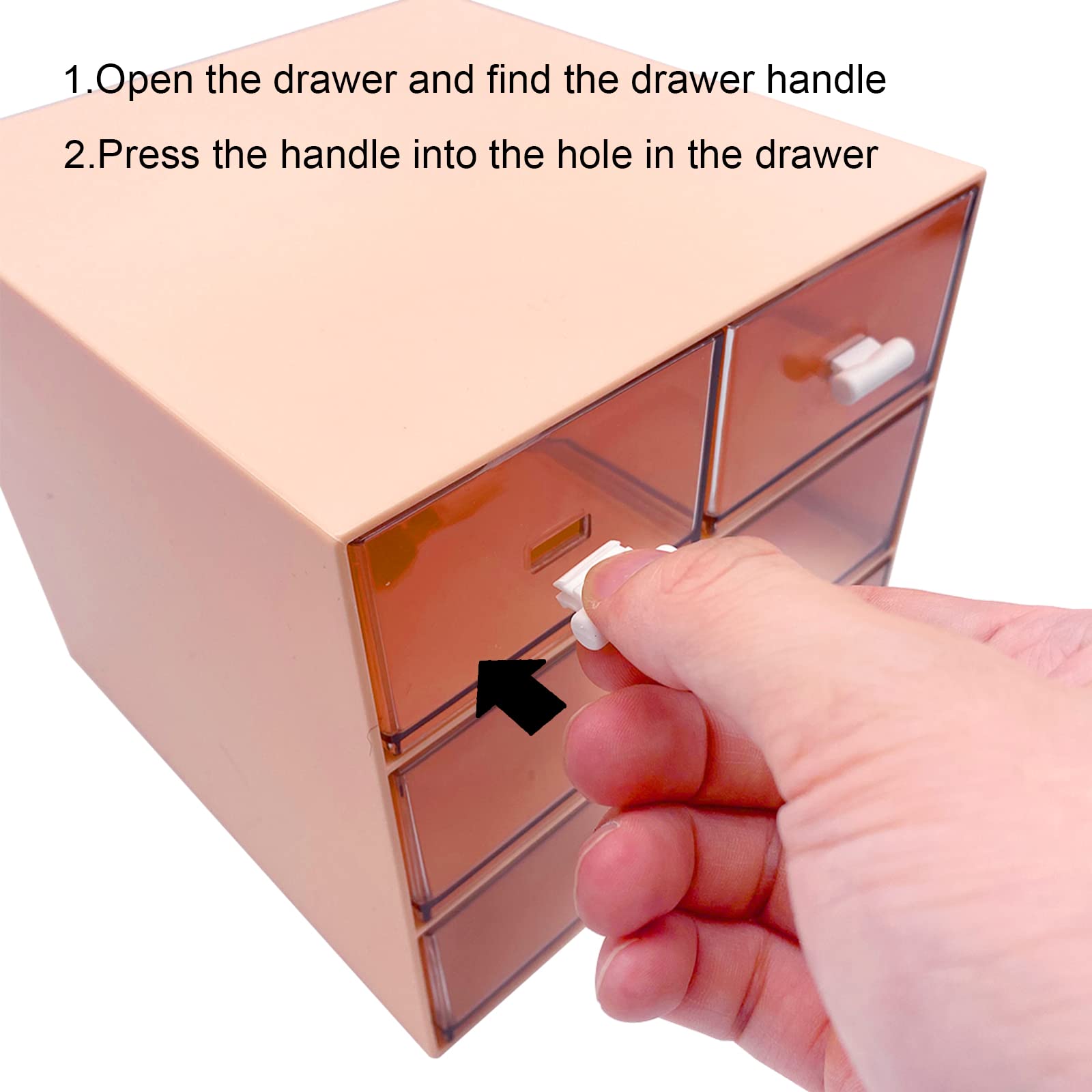 4-Drawer Makeup Organizer & Desk Storage Box - Pink Cosmetic Vanity Organizer for Bathroom Counter, Dresser or Bedroom - Sundries & Beauty Accessories Storage Solution (QBH-4CT-3)