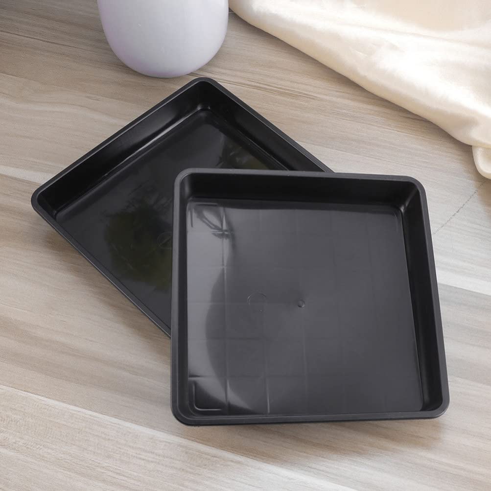 DOITOOL 12-Pack 12 Inch Square Plant Saucers - Drip Trays for Flower Pots, Water Plates & Planters - Indoor & Outdoor Garden Plant Trays for Potted Plants | Perfect for Balcony, Patio, and Greenhouses