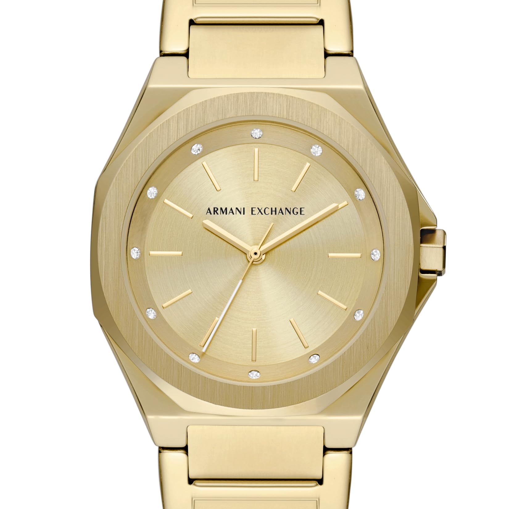 Armani Exchange Women's Octagonal Three-Hand Watch - Stainless Steel or Silicone Band | Fashionable & Elegant Timepiece for Everyday Wear, Office & Special Occasions