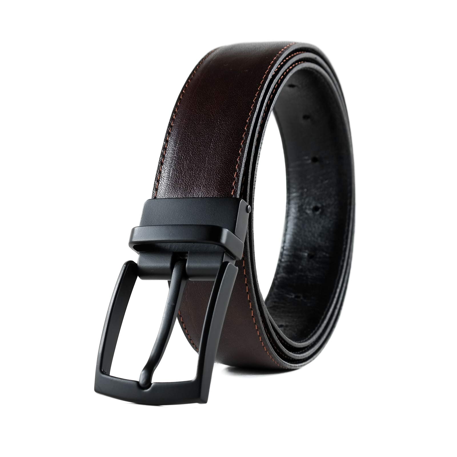 Premium Handmade Reversible Leather Belt for Men - Dress & Suit Elegant Custom Belt in Gift Box (HoffeBelts Prime Collection) | Perfect for Business, Formal Occasions & Gifts