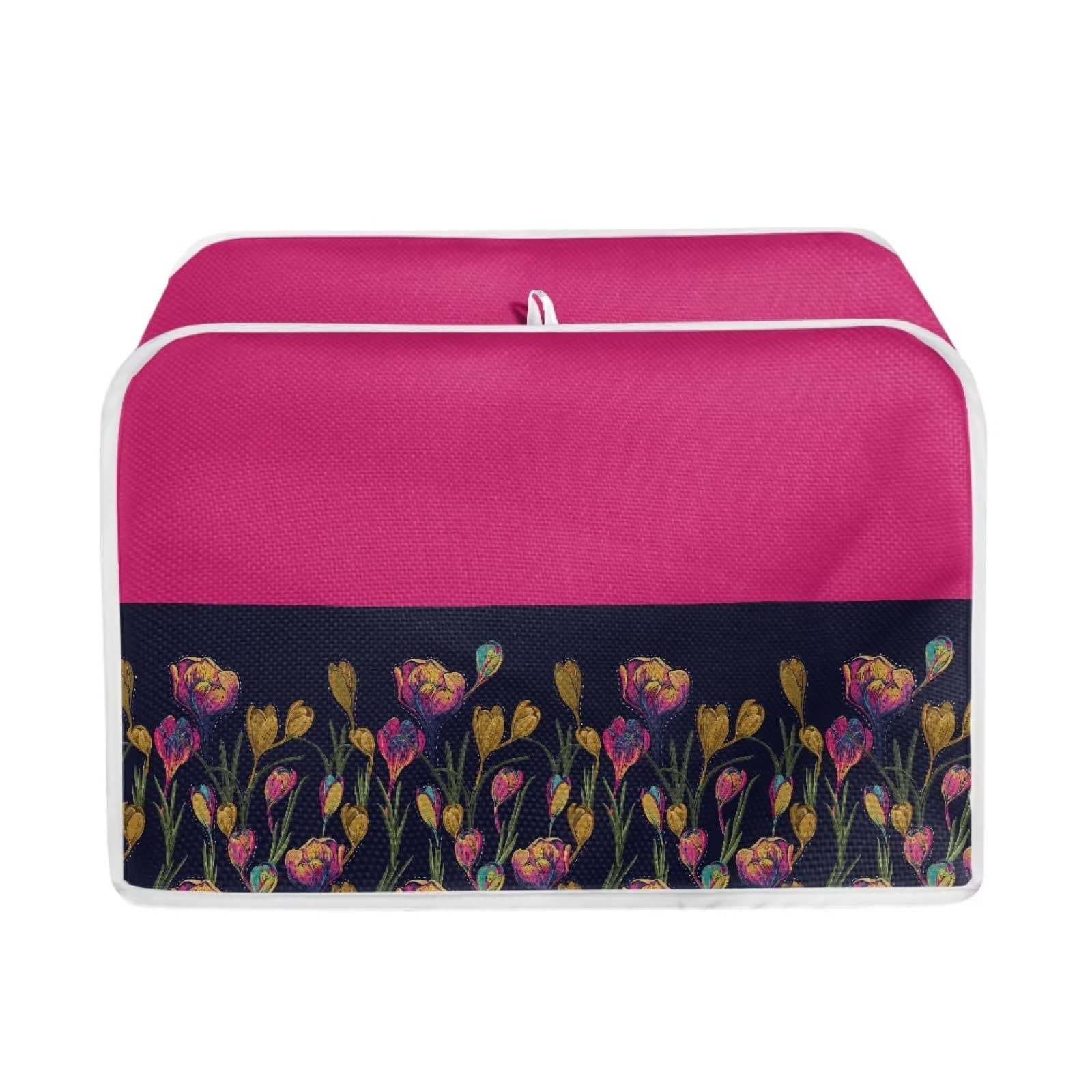 BuyBai 4-Slice Toaster Cover with Wide Slot - Floral Print Bread Machine Accessory - Durable Soft Kitchen Appliance Cover for Toasters, Ovens & Countertop Protection - Perfect for Home, Office & Restaurant Use