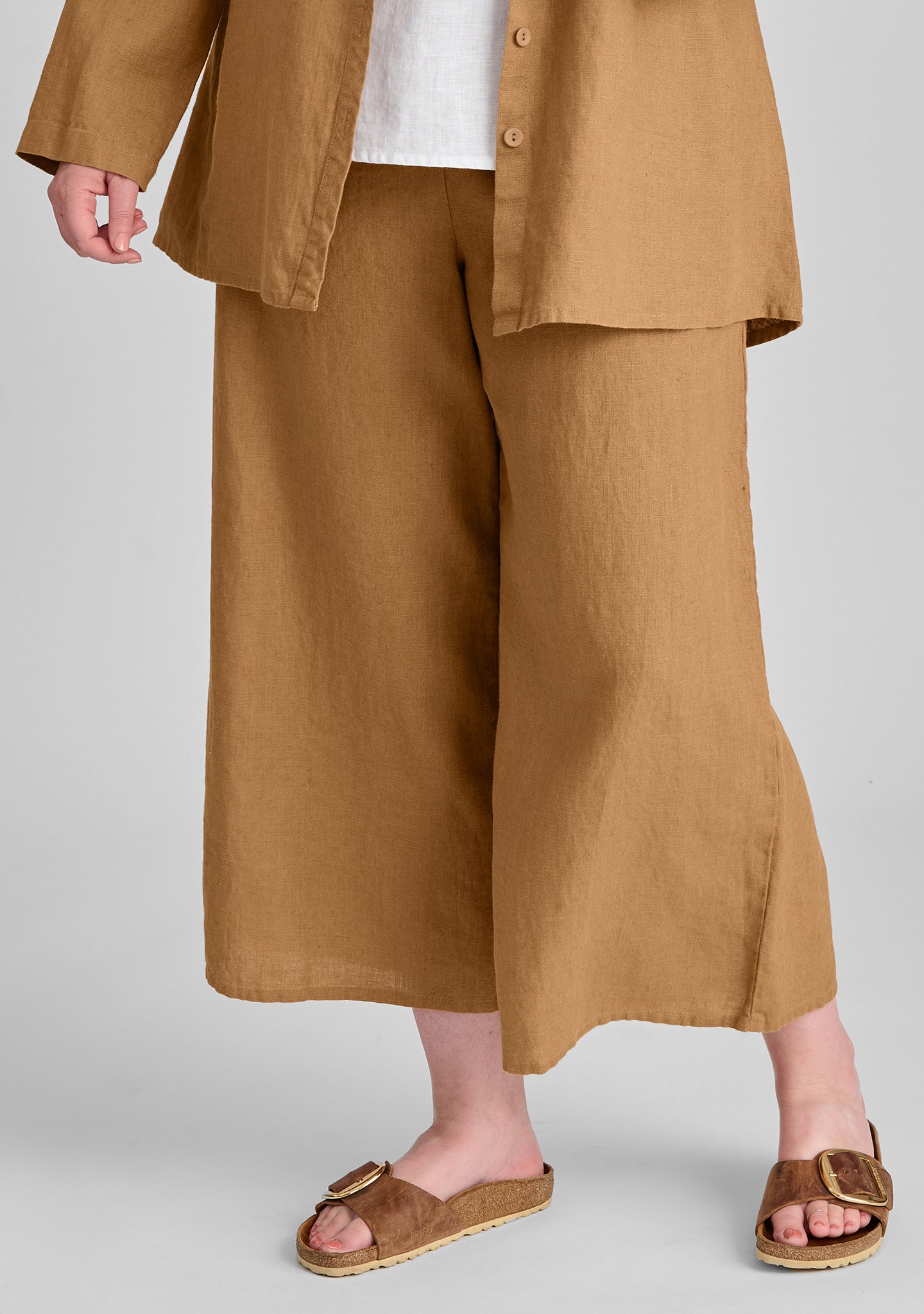 Sociable Flood Wide Leg Linen Pants for Women - Breathable Summer Casual Pants - Perfect for Beach, Vacation & Lounge Wear - FINAL SALE
