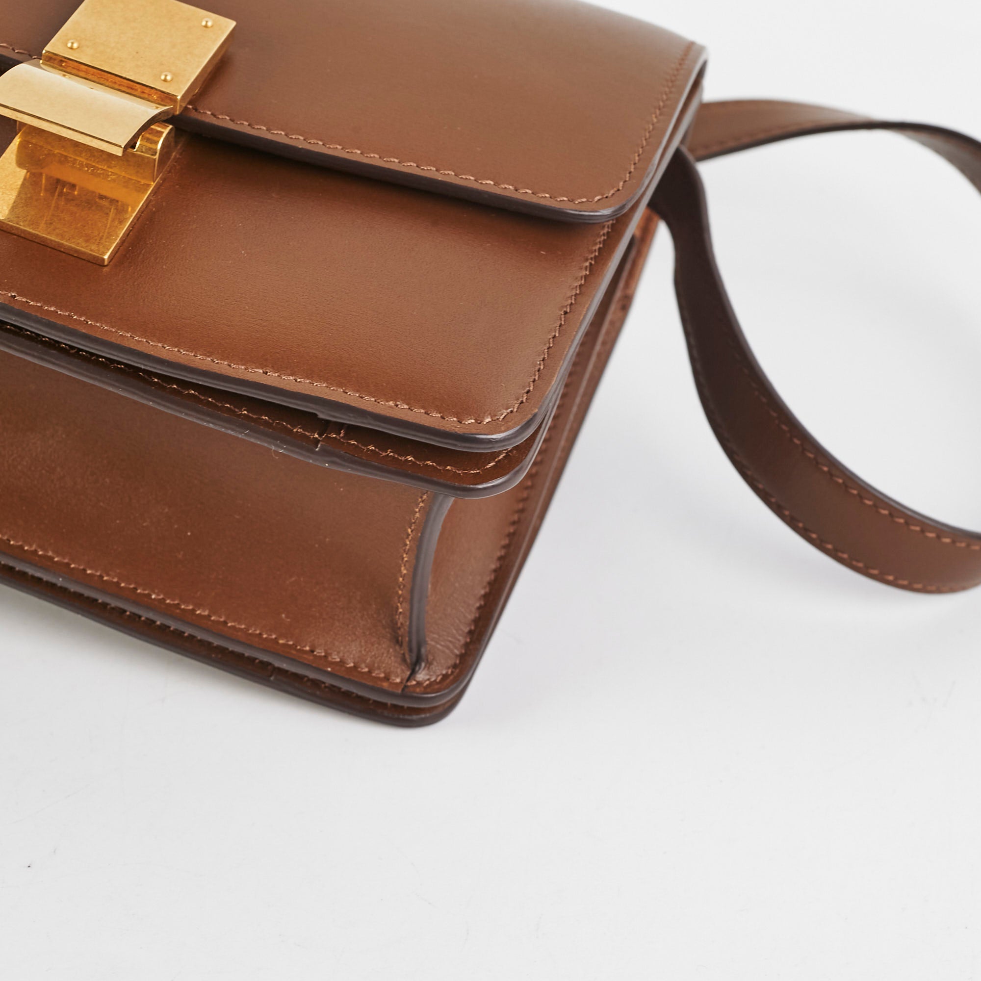 Celine Small Box Bag in Tan Leather - Elegant Crossbody Handbag for Women | Perfect for Work, Travel & Everyday Use