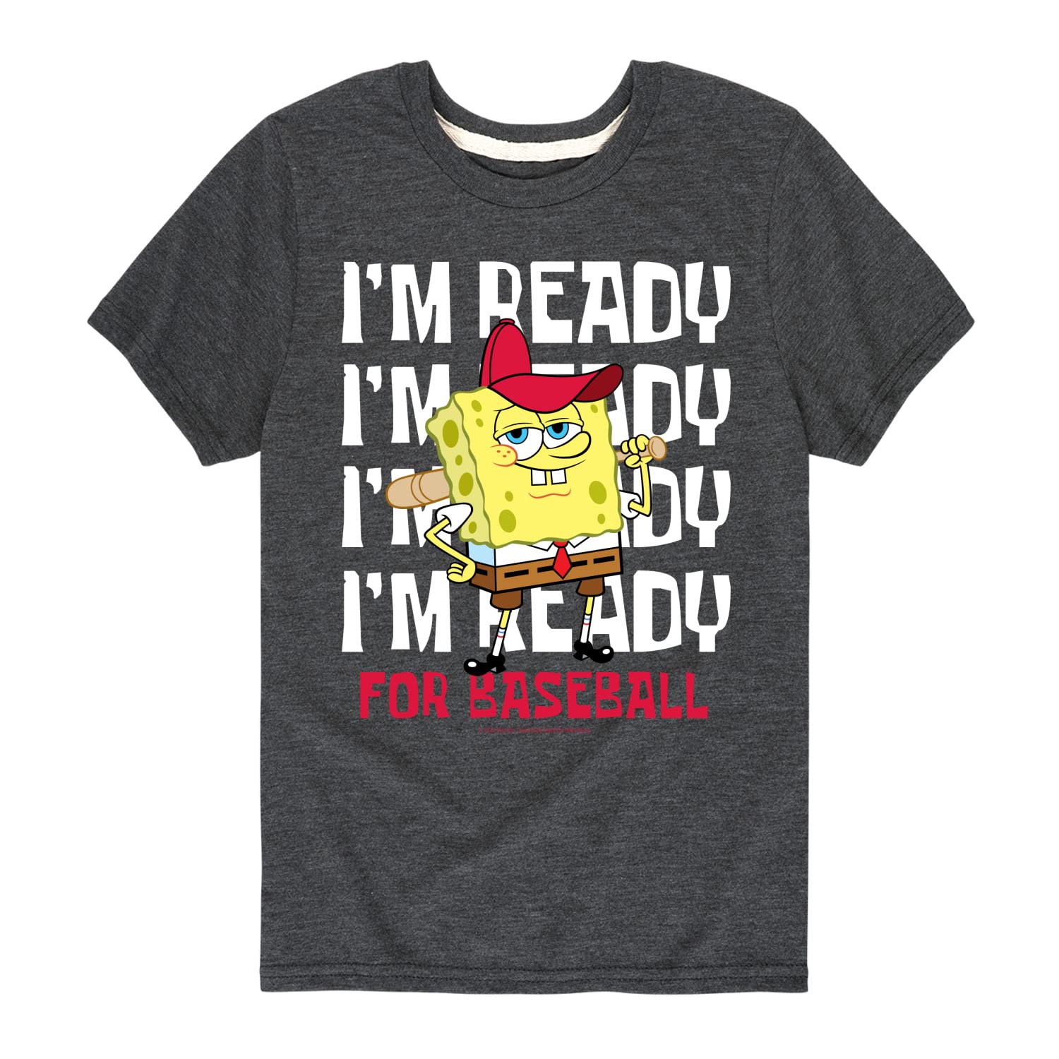 HYBRID APPAREL Spongebob Squarepants Baseball Graphic T-Shirt for Toddlers & Youth - Soft Cotton Short Sleeve Tee for Playdates, Sports & Casual Wear