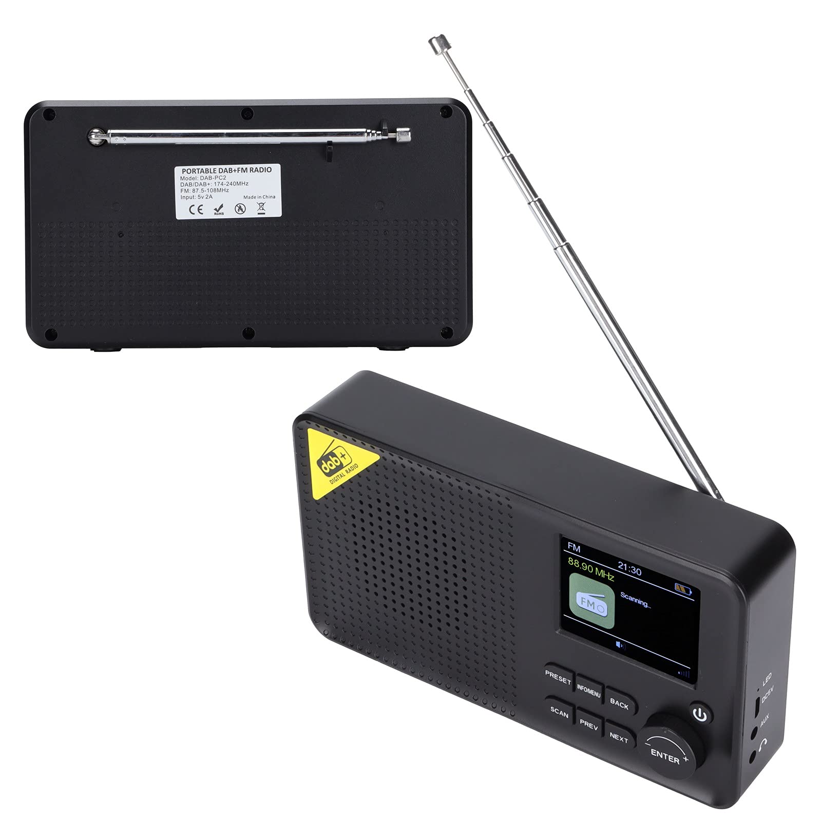 Zyyini DAB+ Digital Radio with Bluetooth, Alarm Clock & 2.4