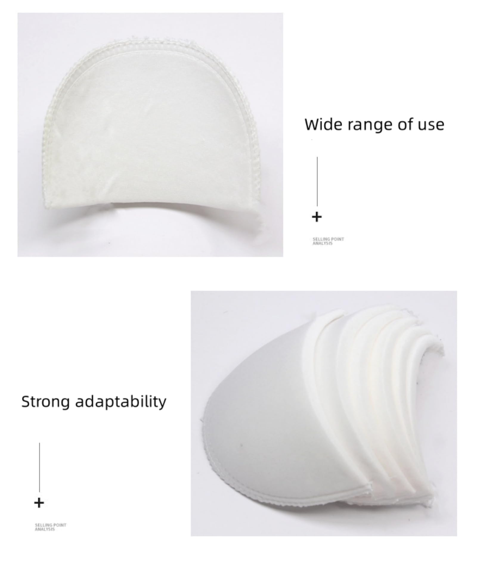 BeeSpring 4-Pack Shoulder Pads for Suits & Blazers - Breathable Foam Polyester Costume Pads - Reusable & Removable Sewing Shoulder Pads for Men & Women (White) - Perfect for Tailoring, Costume Design & Clothing Alterations