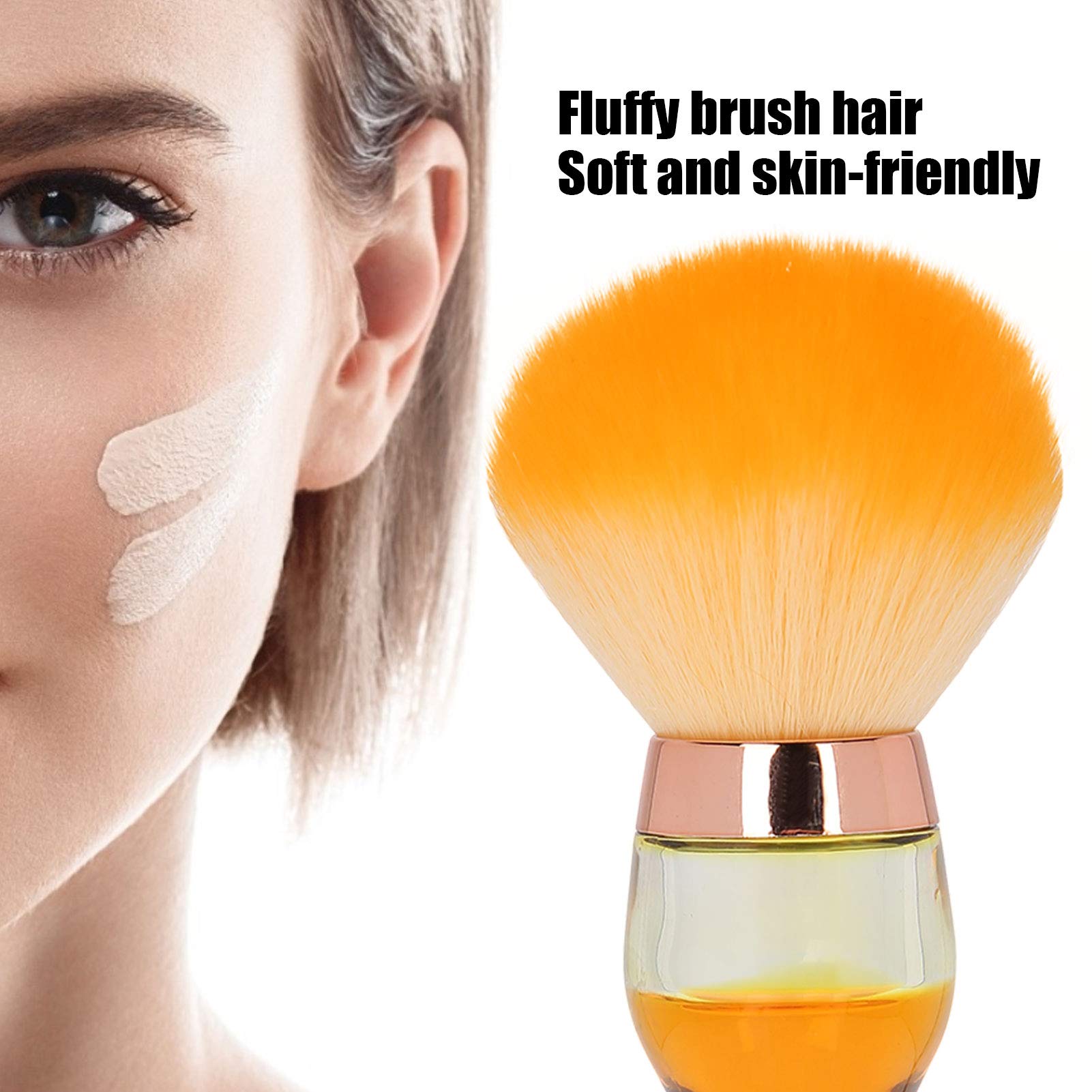 Professional Nail Dust Remover Brush for Nail Art & Manicure - Soft Bristle Cleaning Brush for Acrylic Powder, Gel Polish & Makeup Blush (Orange) - Perfect for Salon, Home & DIY Nail Care