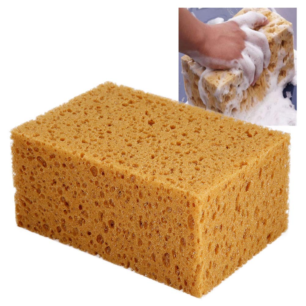 Premium Car Wash Sponge - Non-Slip Square Handheld Sponge for Auto, Motorcycle & Vehicle Cleaning | Comfortable Car Detailing Supplies (1pc) - Perfect for Hand Washing, Wax Application & Spot Cleaning