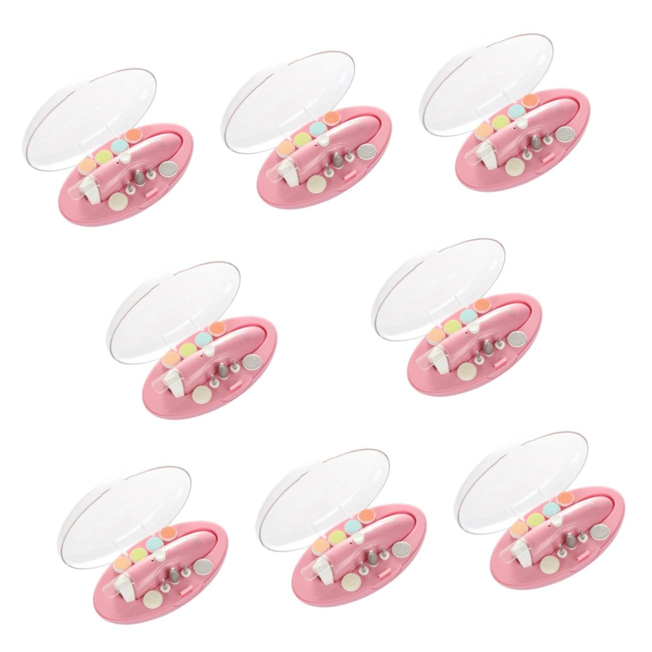 FRCOLOR 8 Sets Baby Nail Care Kit - Electric Nail Trimmer for Toddlers & Newborns, Safe Manicure Tools with Nail Polish - Perfect for Home Baby Care & Gentle Nail Grooming