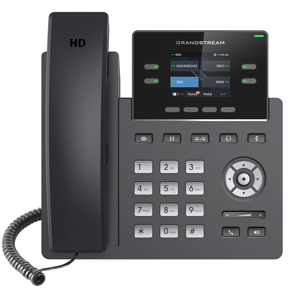 Grandstream GRP2612 Carrier-Grade IP Phone with 2 SIP Accounts - VoIP Business Phone for Office & Call Centers (Non-PoE) | Reliable HD Voice Communication Solution