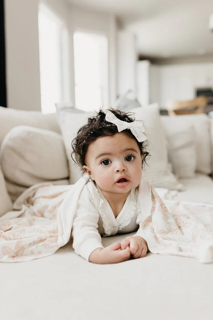 Copper Pearl Knit Swaddle Blanket - Soft Baby Wrap for Newborns & Infants - Perfect for Swaddling, Nursing & Stroller Use - Kiana Collection