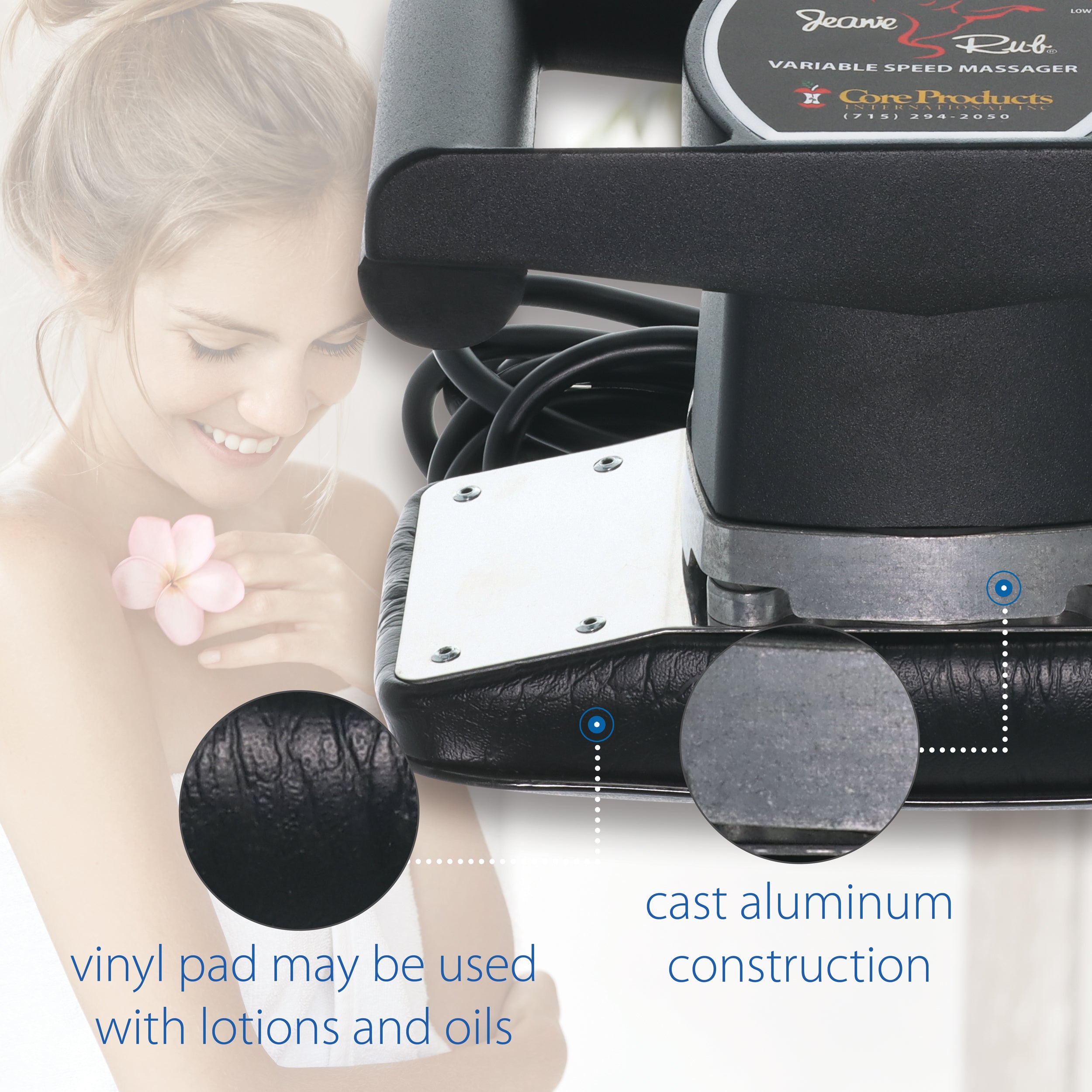Jeanie Rub Massager - Deluxe Package for Muscle Pain Relief & Relaxation - Perfect for Home, Office, and Travel Use
