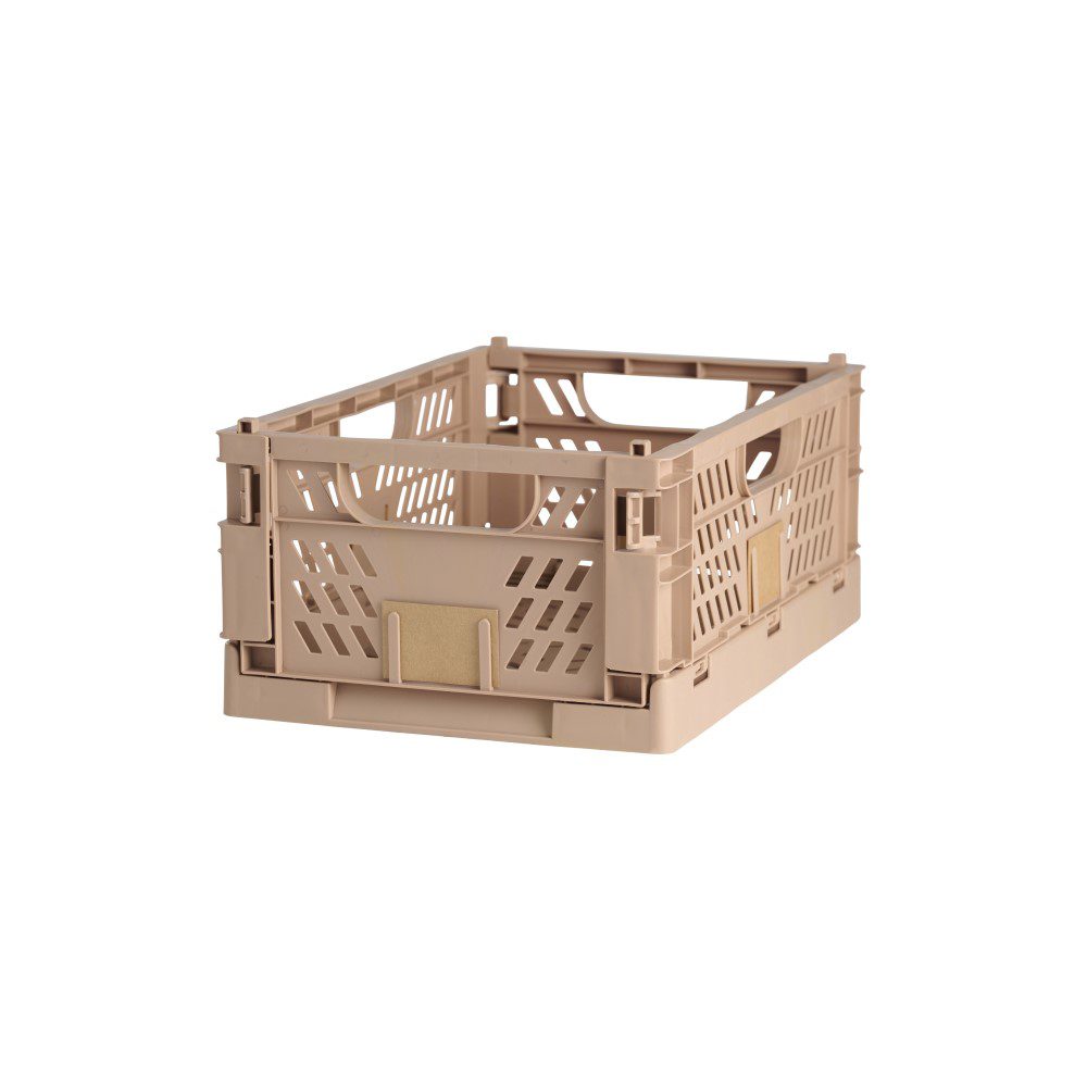 DESIGNSTUFF Collapsible Slant Storage Crate - Large 50x33cm, Tuscany Design - Foldable Organizer for Home, Office, Laundry, or Outdoor Use