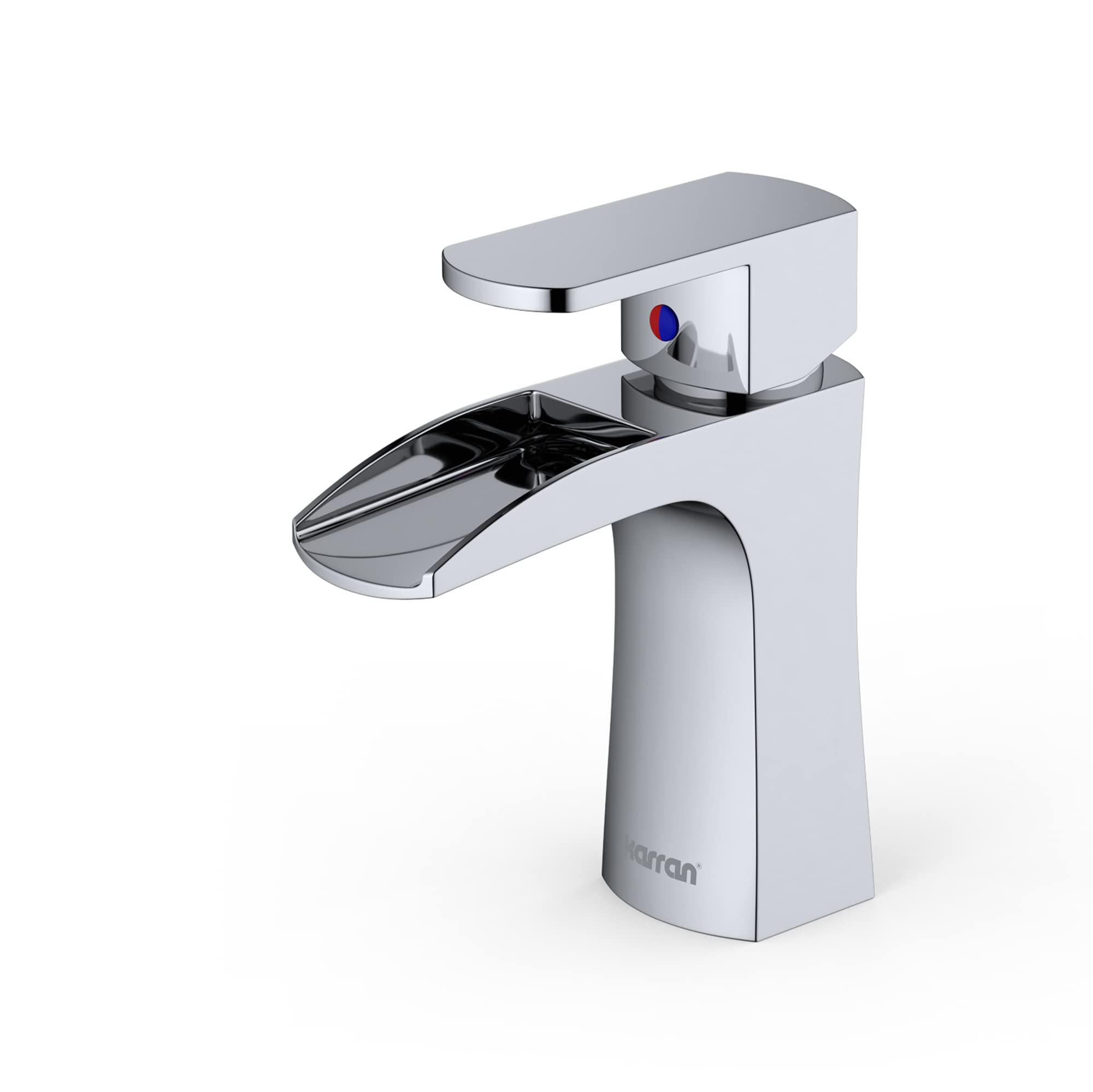 Karran KBF440 Kassel Single Hole Single Handle Bathroom Sink Faucet with Pop-Up Drain - Chrome Finish for Modern Vanity & Powder Room Installation