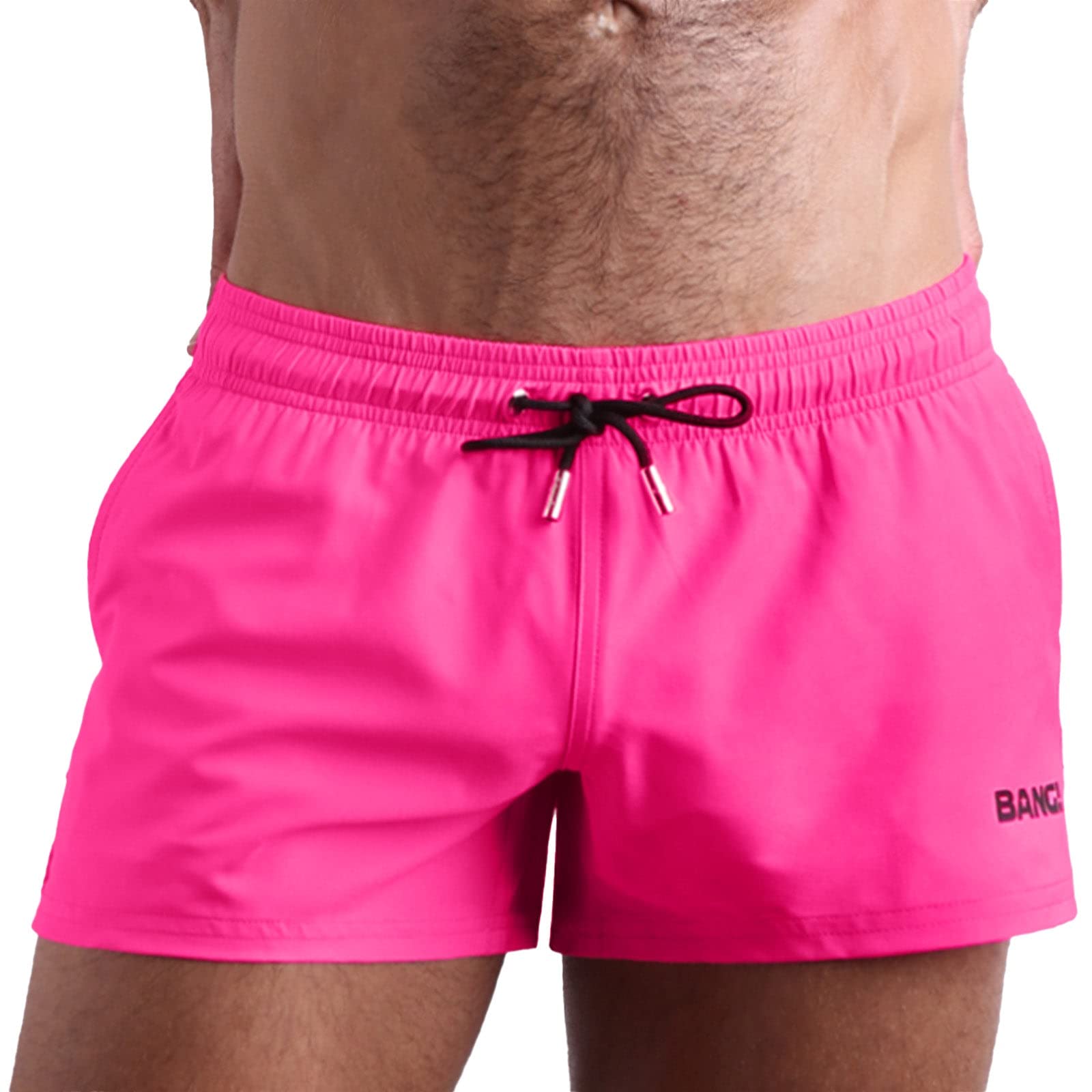 Bang Men's Swim Trunks - Stretchy Quick-Dry Swim Shorts with Elastic Waistband, Shorter Length for Swimming, Beach & Pool Activities | Perfect for Vacation, Surfing & Water Sports