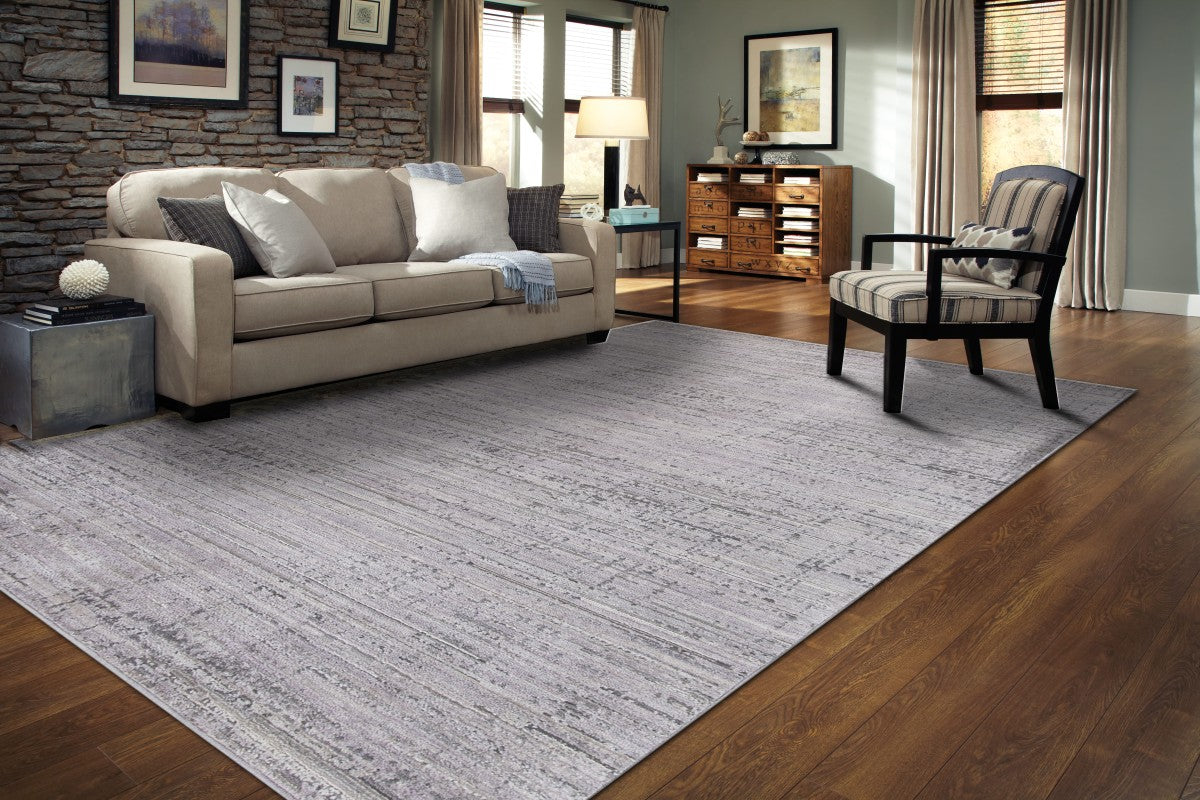 5' x 8' Modern Grey and Black Area Rug - Soft Non-Slip Living Room Rug for Bedroom, Dining Room, and Home Decor
